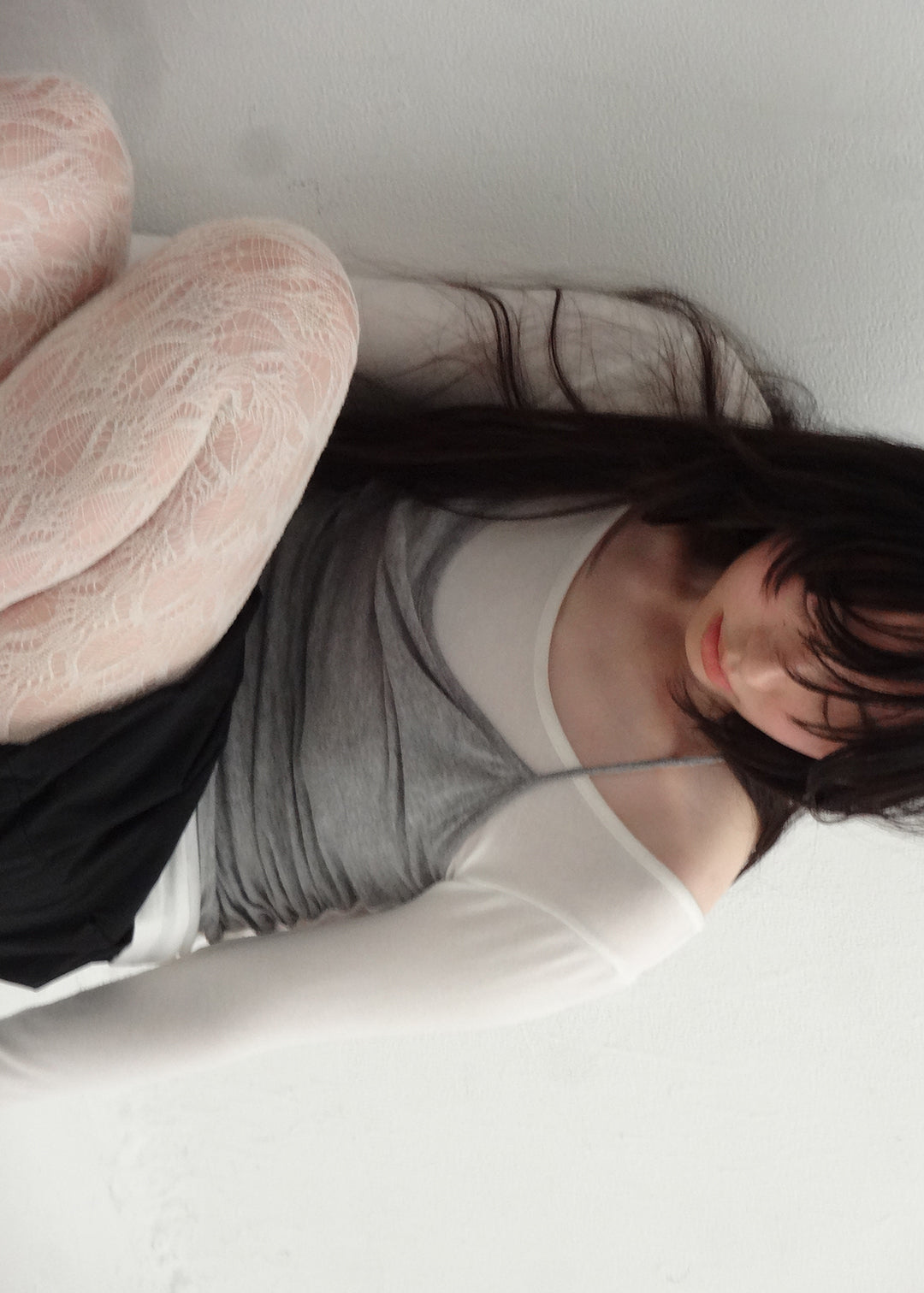 SoftTouch Cami Top (Ivory×Gray) – COMME SI STUDIO