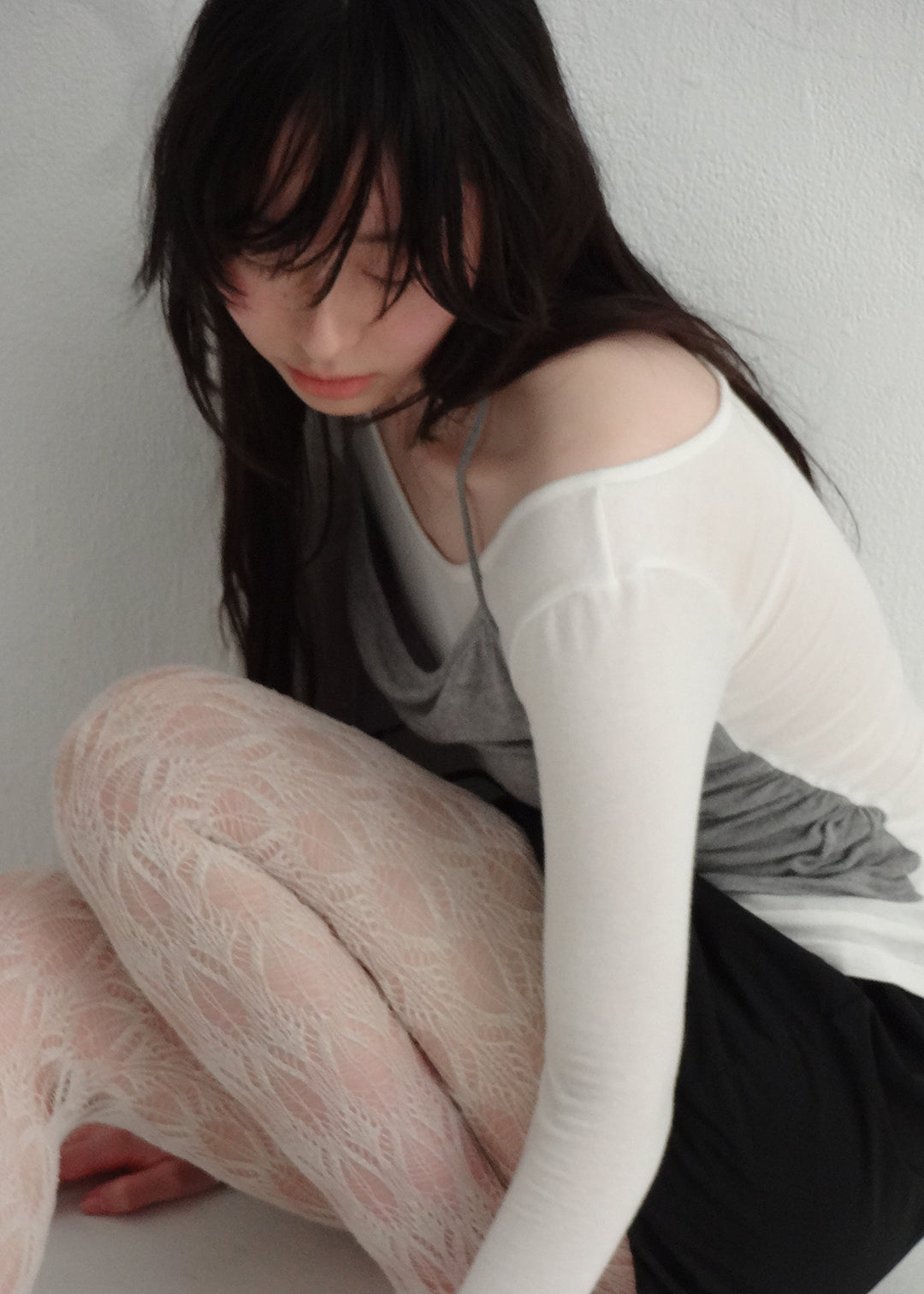 SoftTouch Cami Top (Ivory×Gray)