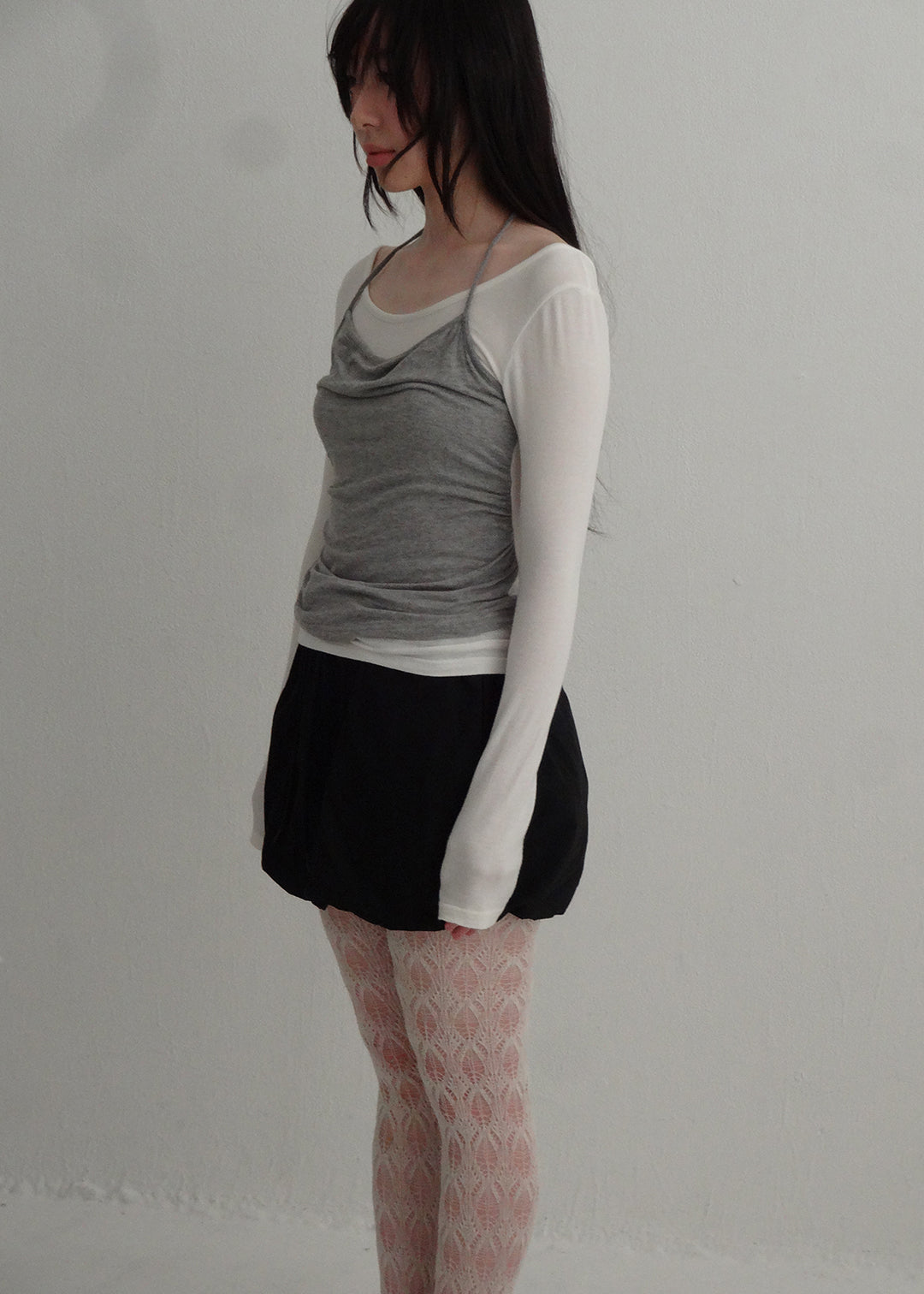 SoftTouch Cami Top (Ivory×Gray)