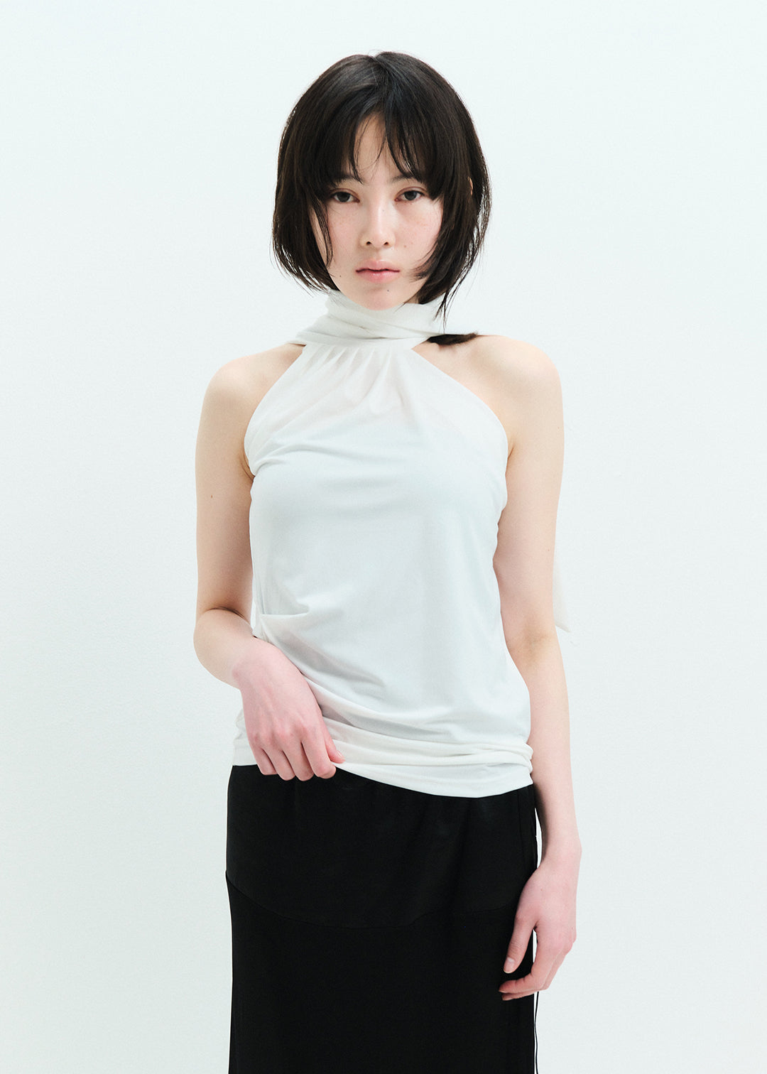 トップス commesi studio Neck Note Top (Ivory) TOPS – COMME SI STUDIO