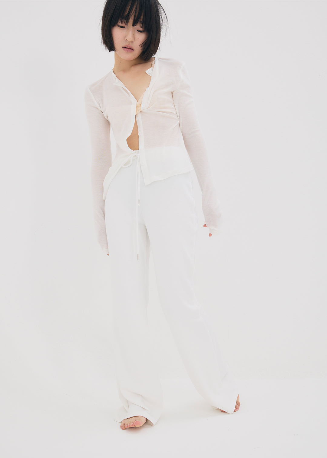 【NEW】Basic Stretch Leggings (Ivory)