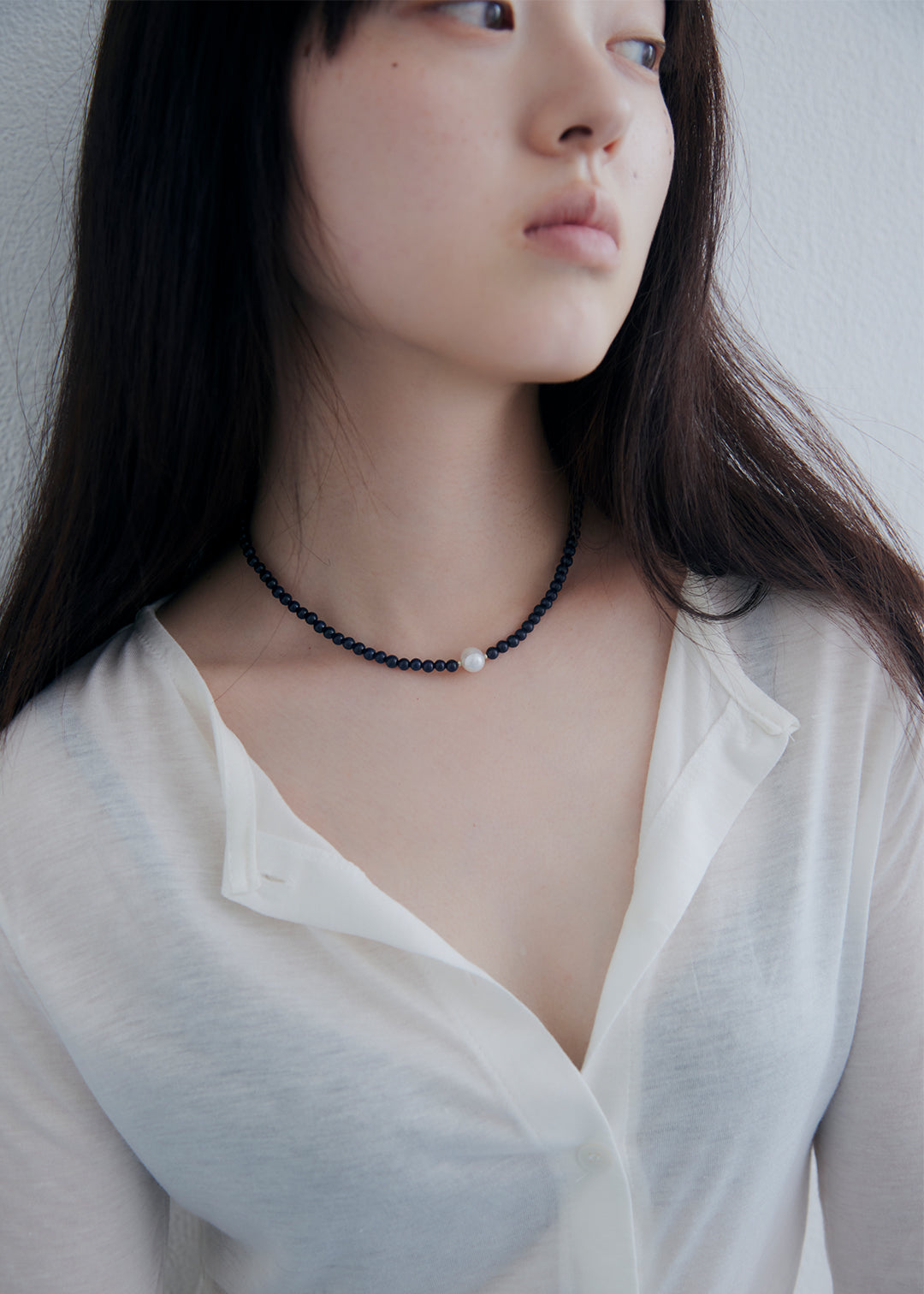 Gemstone × Fresh Water Pearl Surgical Choker