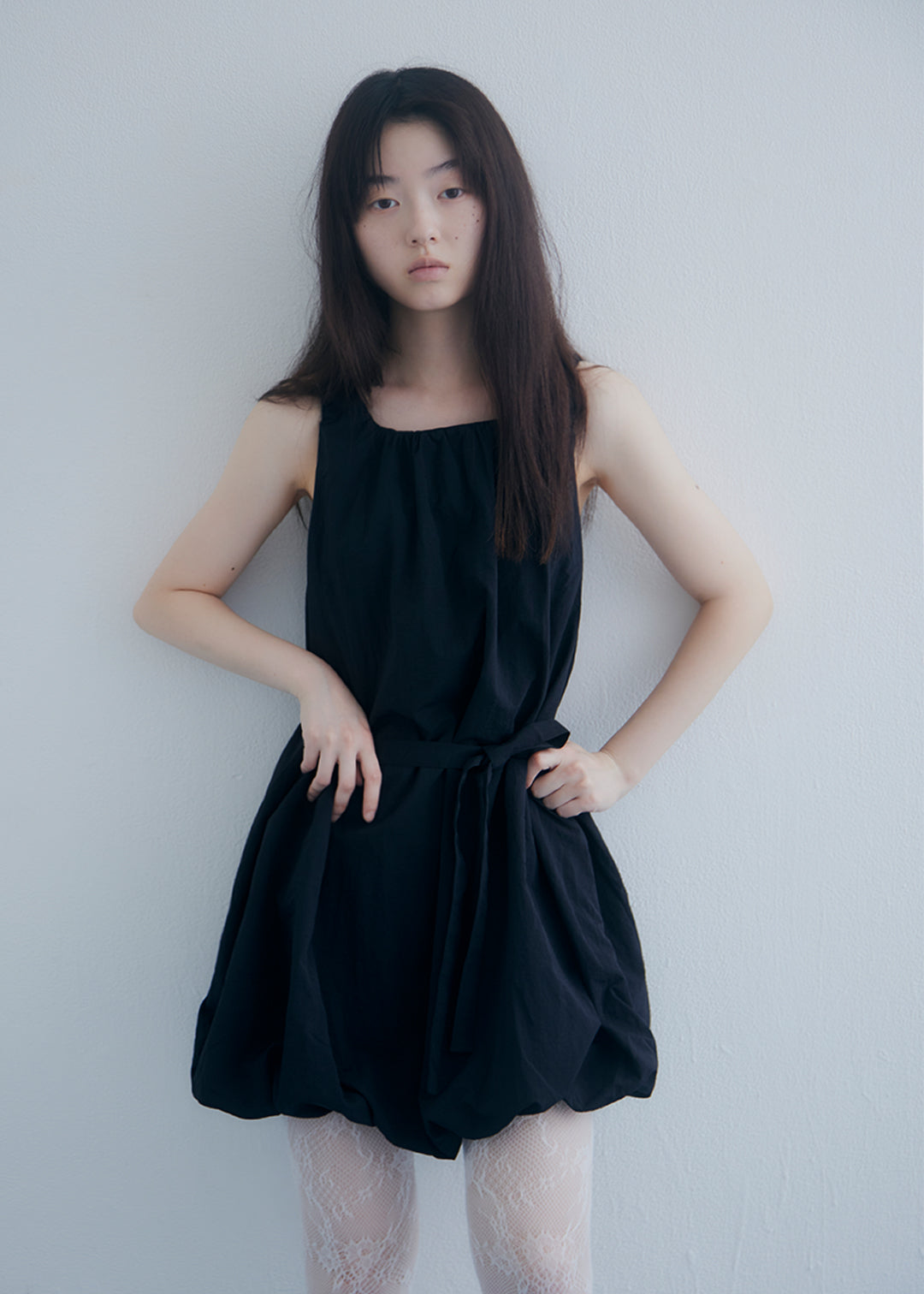 Airy Puff Dress (Black)