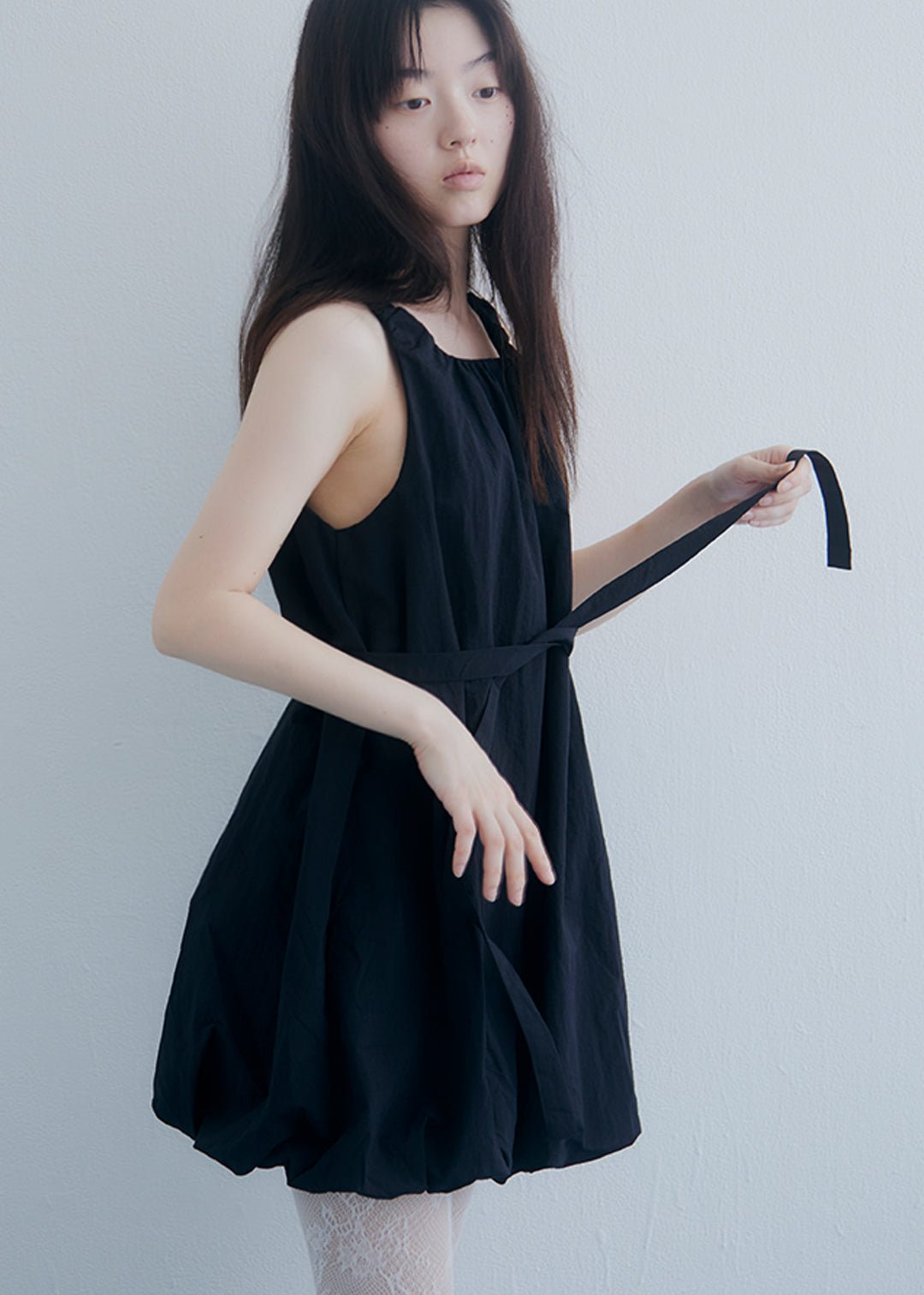Airy Puff Dress (Black)