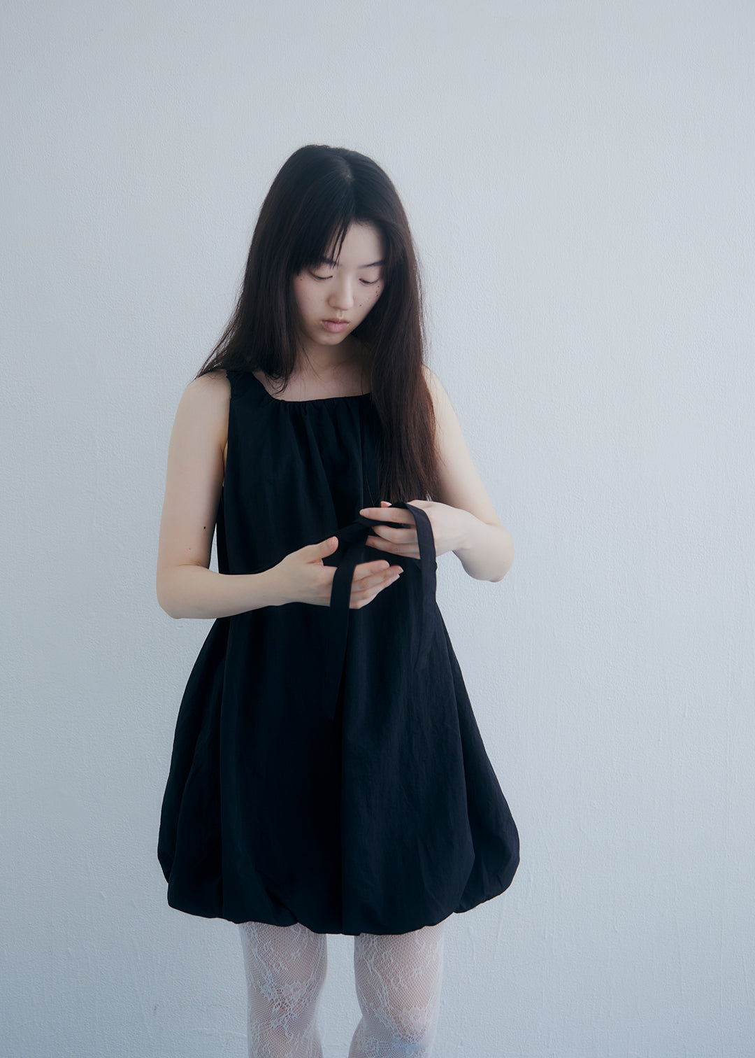 Airy Puff Dress (Black)