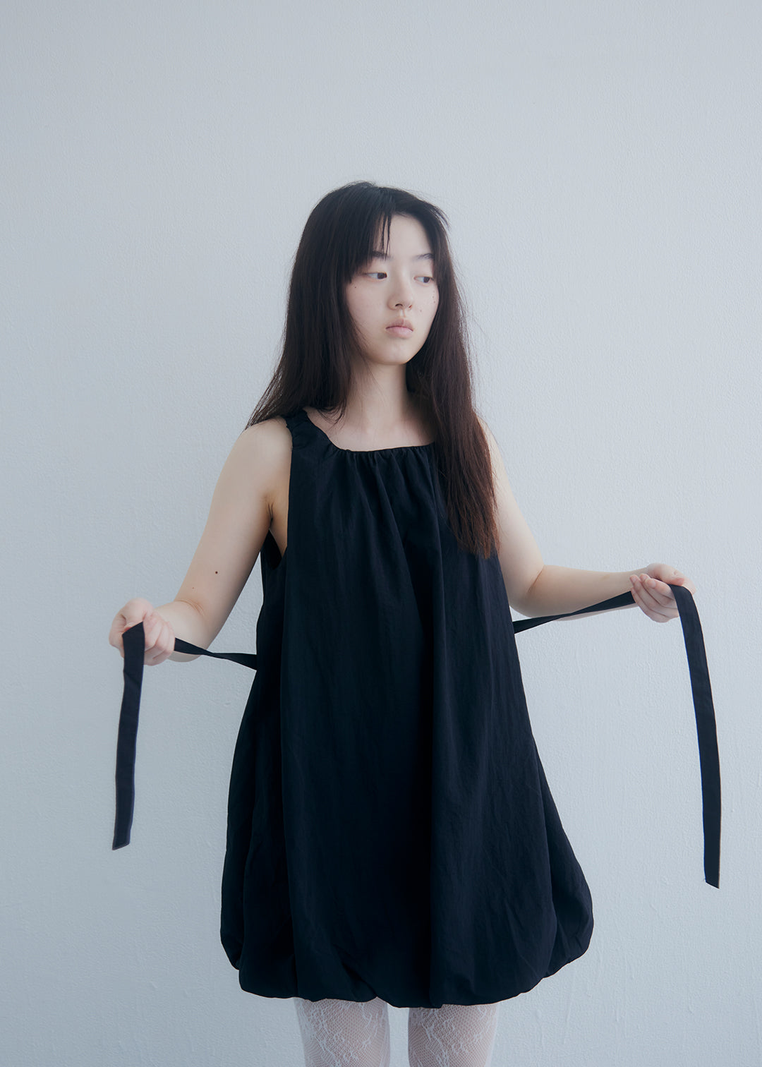 Airy Puff Dress (Black)