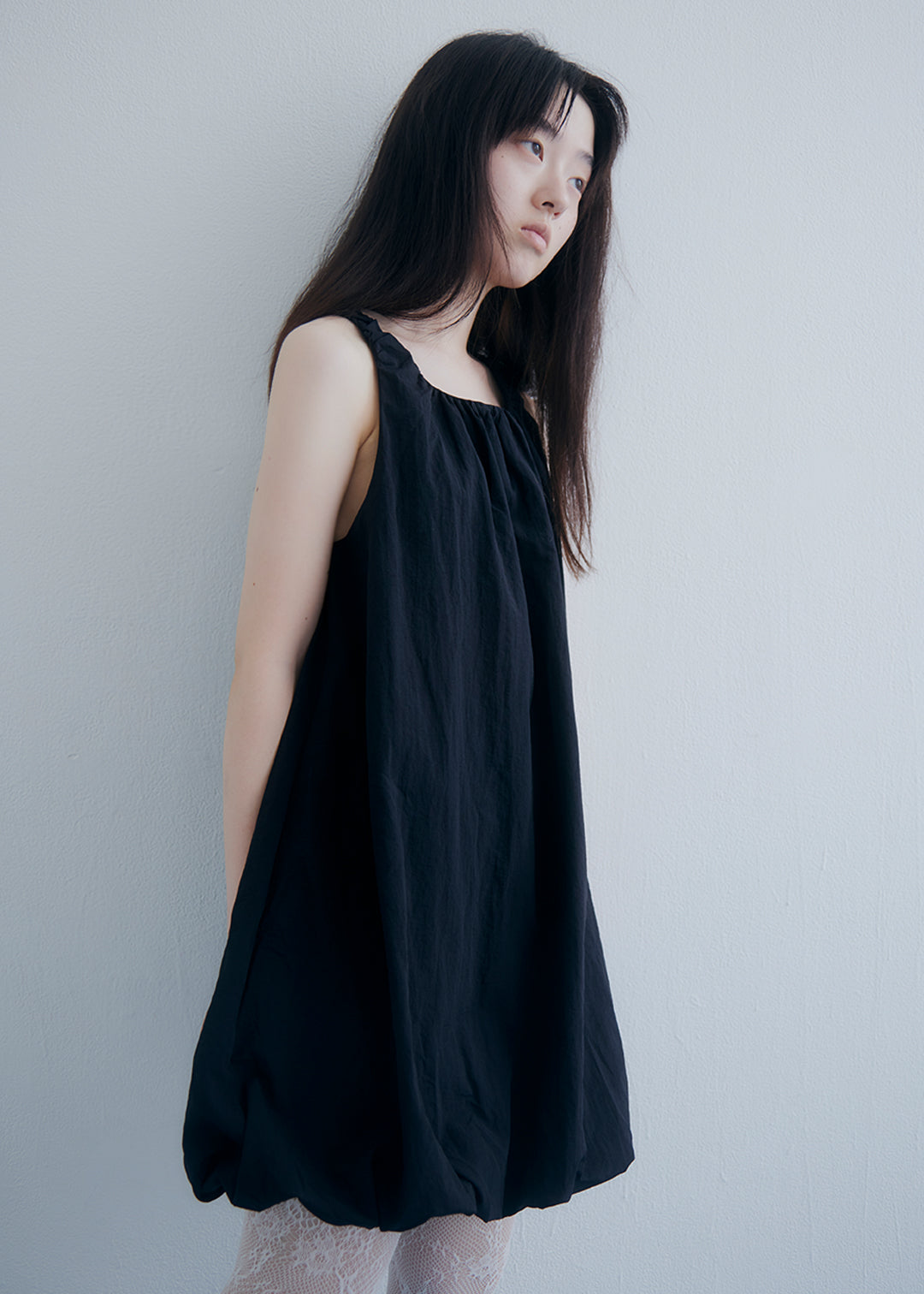 Airy Puff Dress (Black)