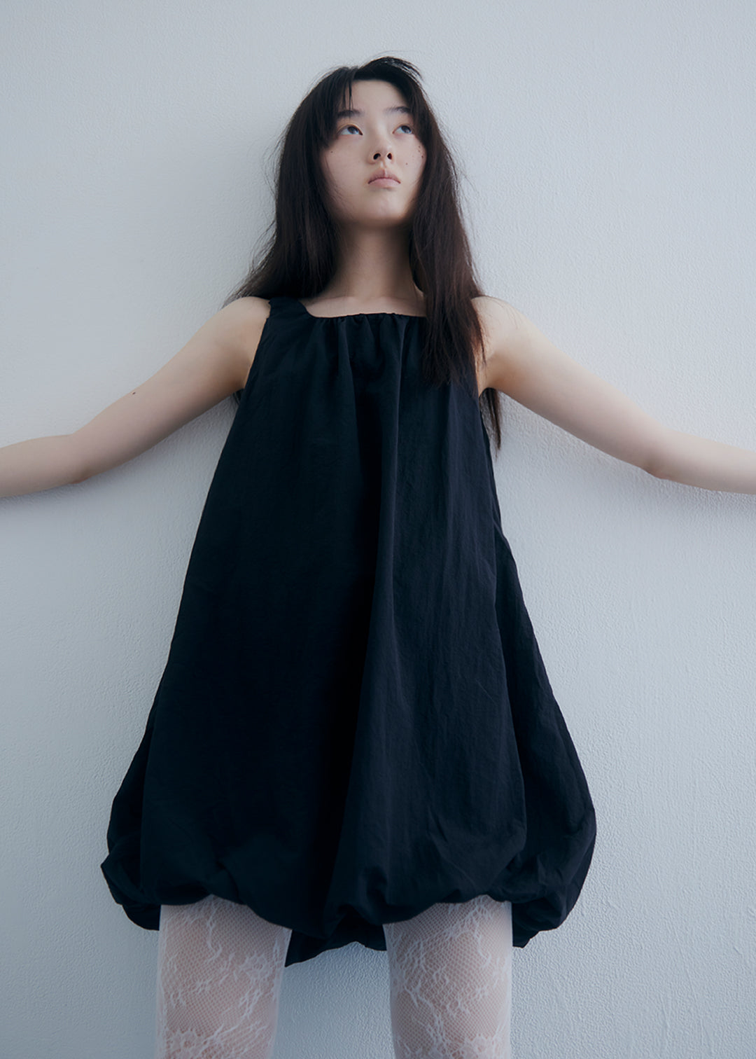 Airy Puff Dress (Black)