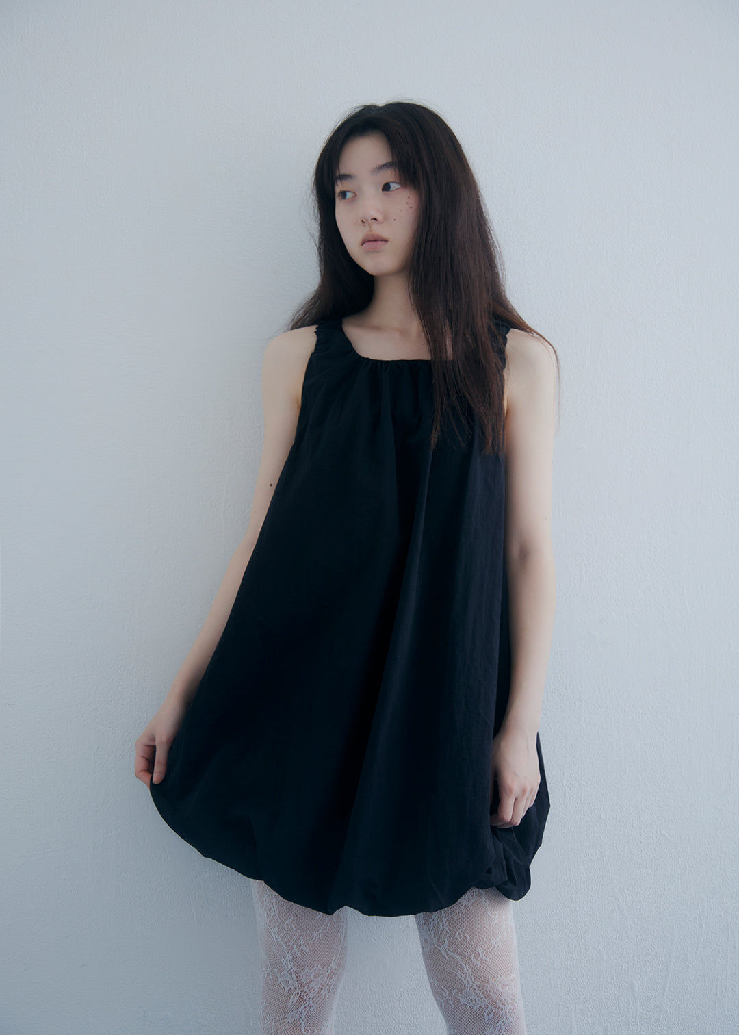 Airy Puff Dress (Black)