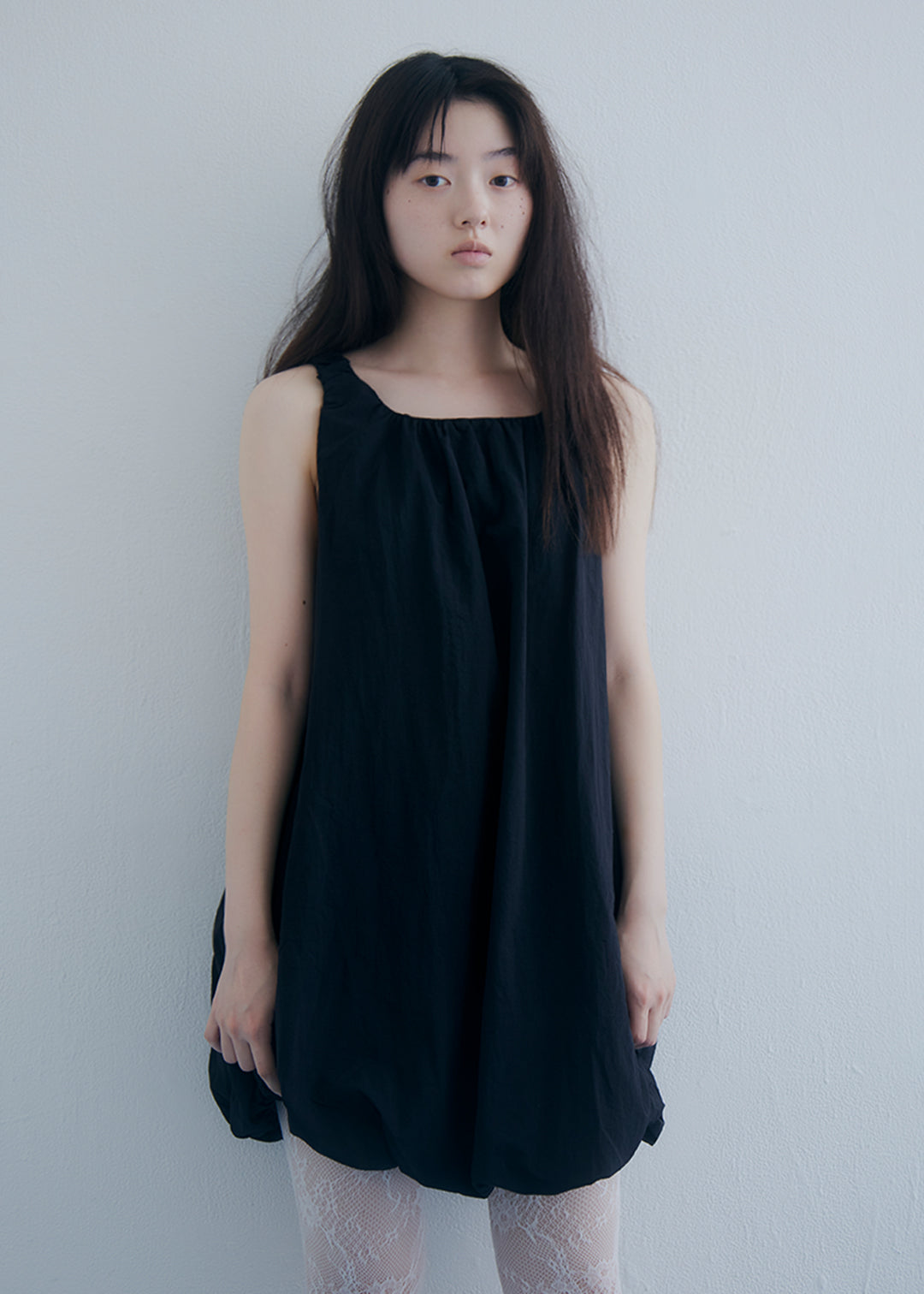 Airy Puff Dress (Black)
