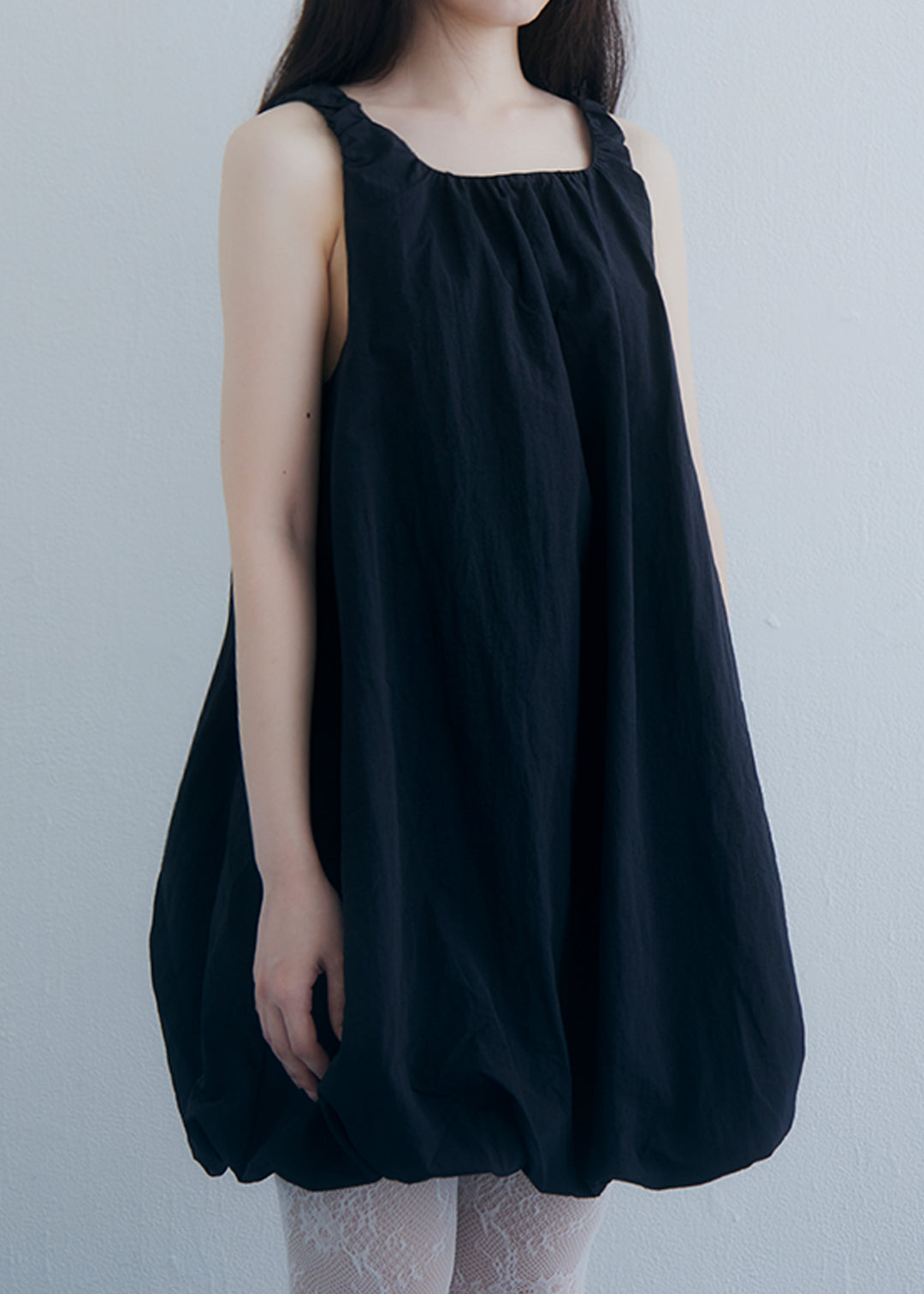 Airy Puff Dress (Black)