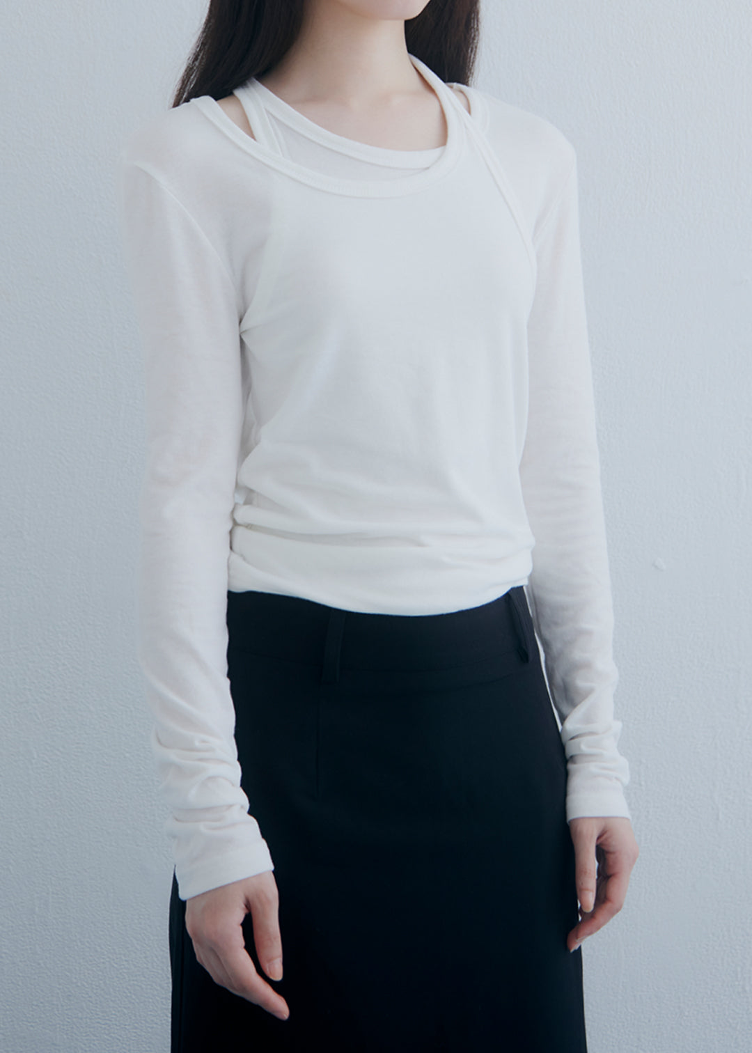 トップス commesi studio Neck Note Top (Ivory) Neck Note Top (Ivory) – COMME SI STUDIO