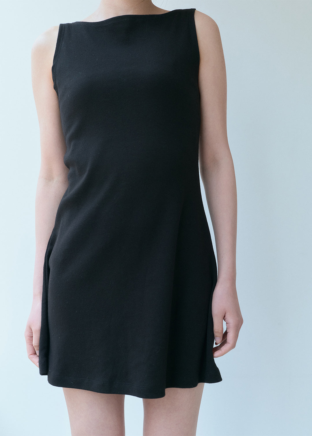 Cotton Sleeveless Dress (Black)
