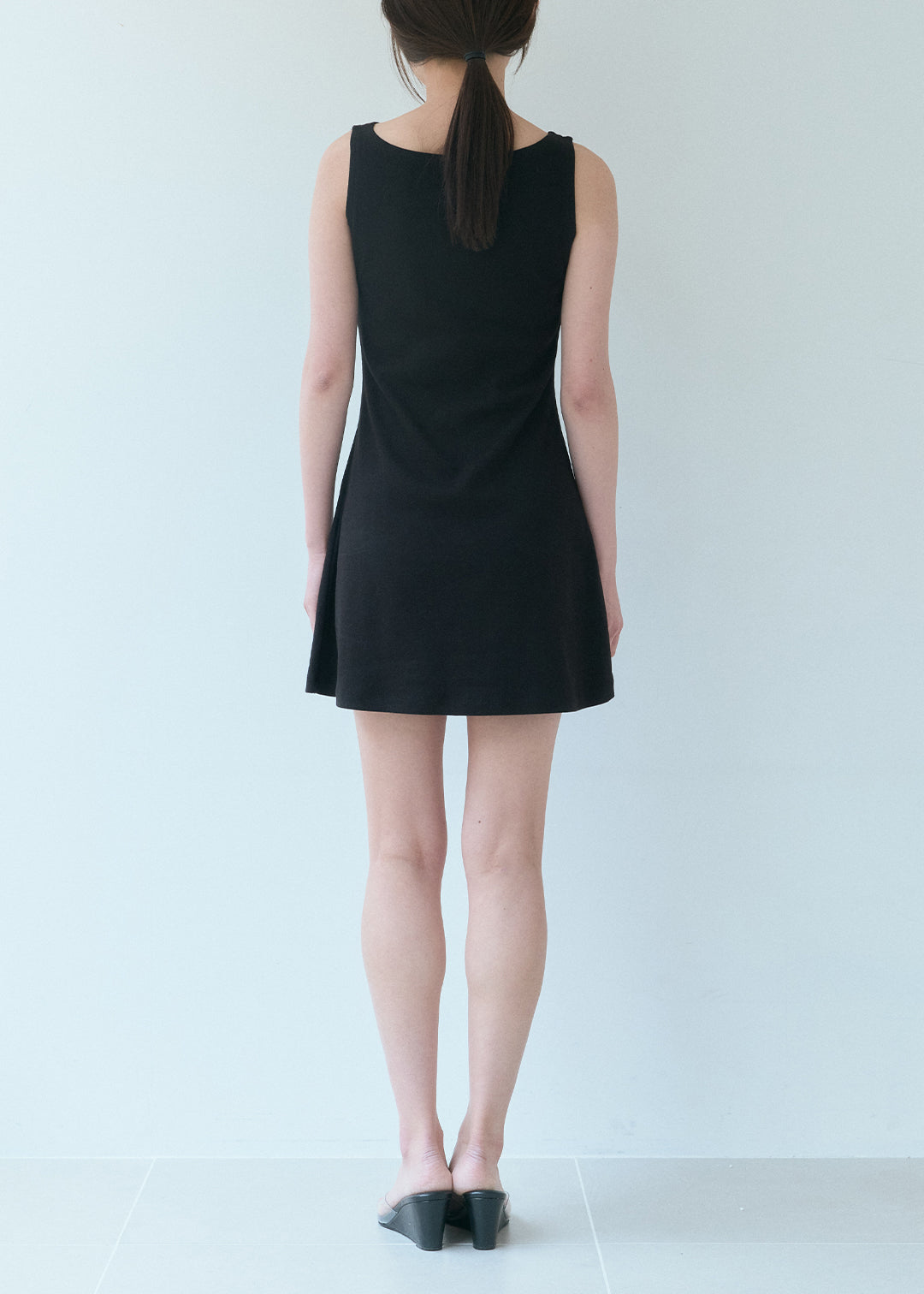 Cotton Sleeveless Dress (Black)