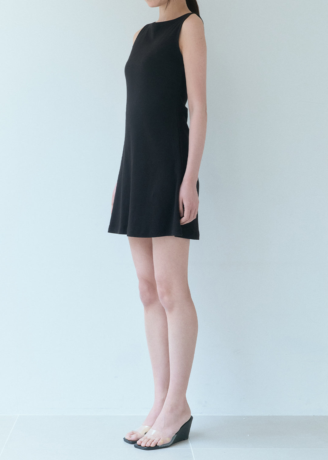 Cotton Sleeveless Dress (Black)
