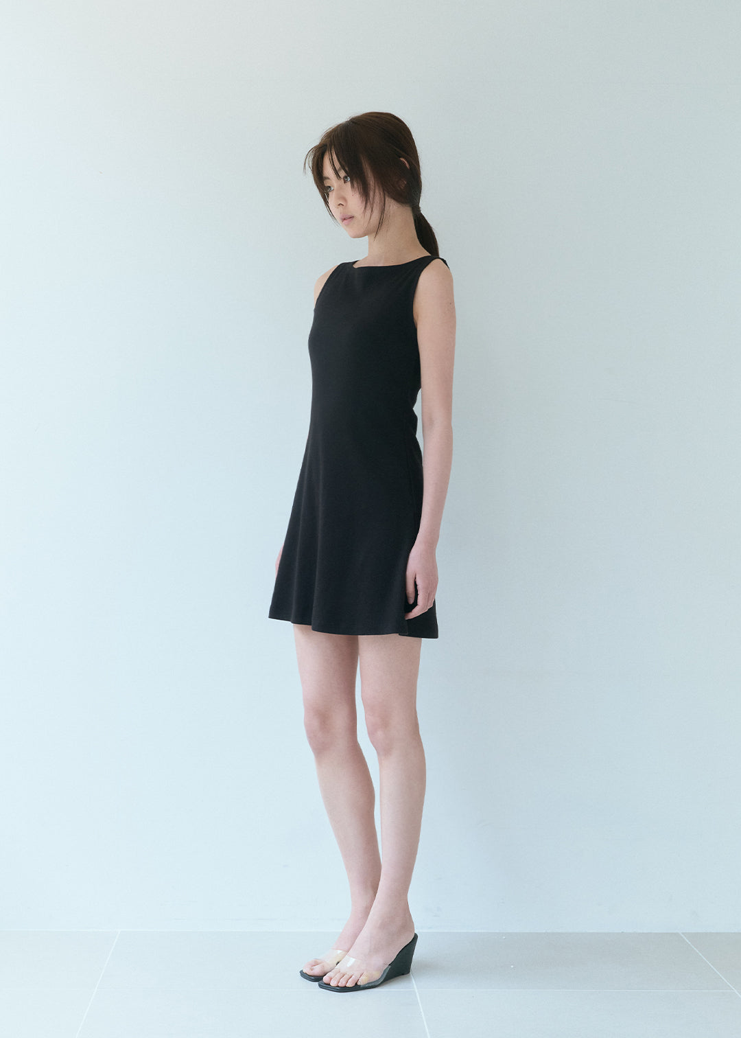 Cotton Sleeveless Dress (Black)