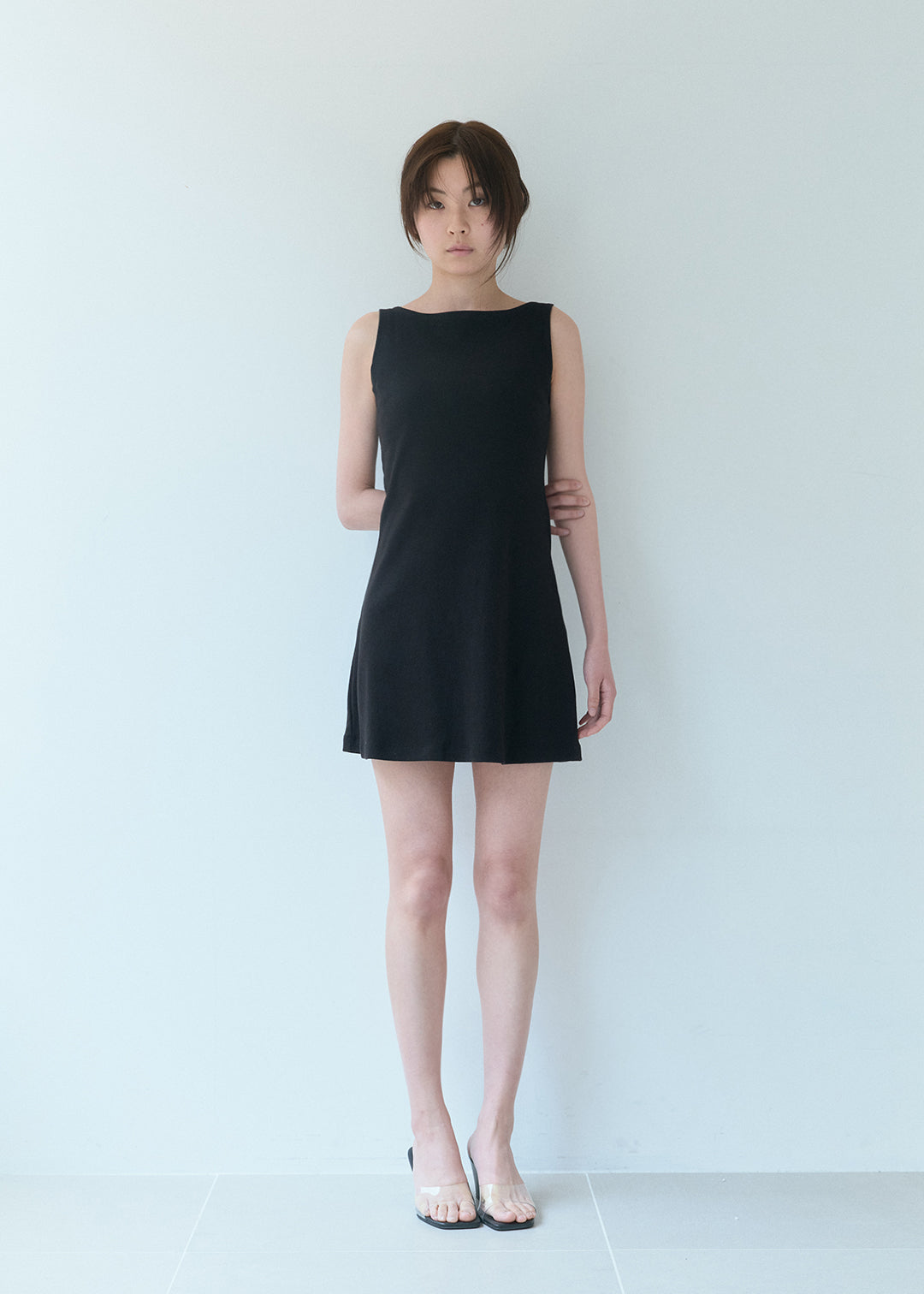 Cotton Sleeveless Dress (Black)