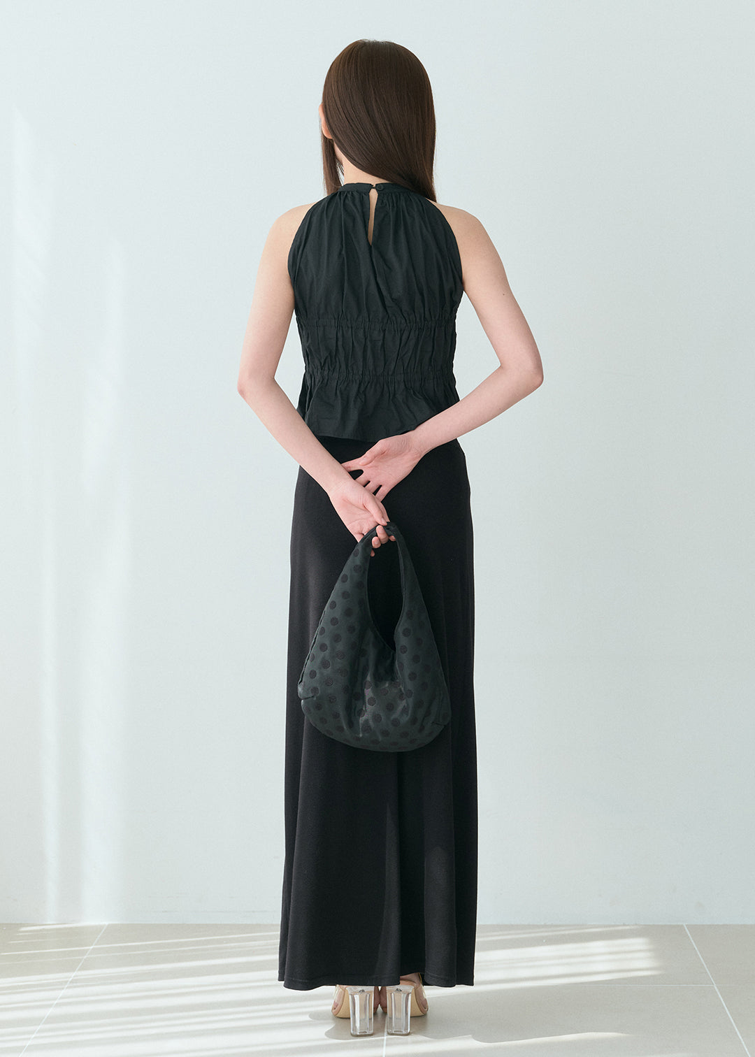 【6/20(Sat) 12:00】Waist Ribbon Long Skirt (Black)