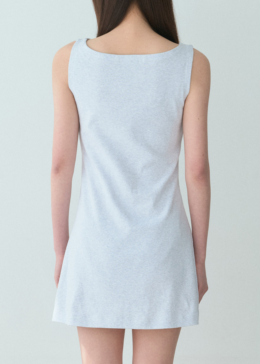 Cotton Sleeveless Dress (Melange Gray)