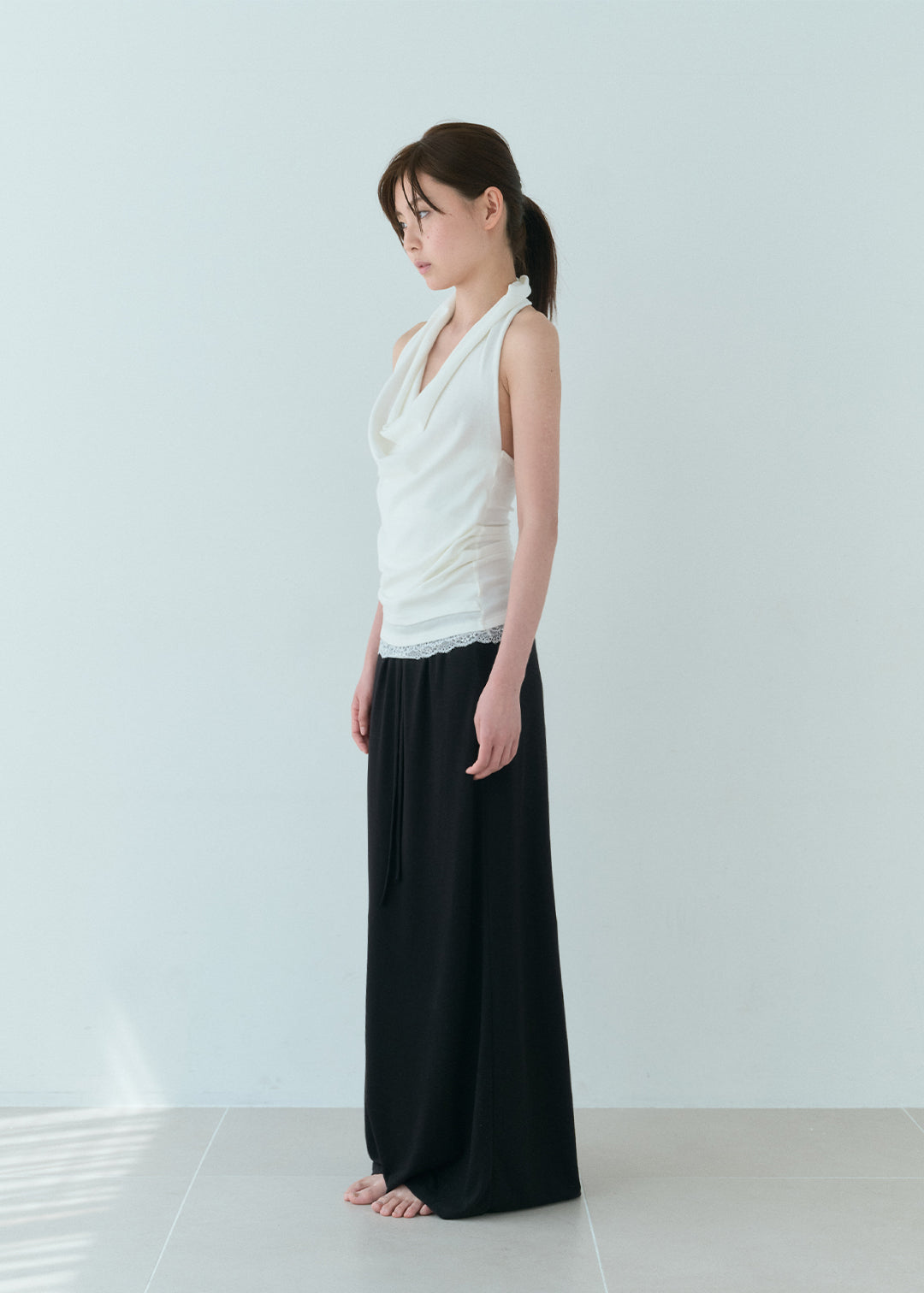 【6/20(Sat) 12:00】Waist Ribbon Long Skirt (Black)