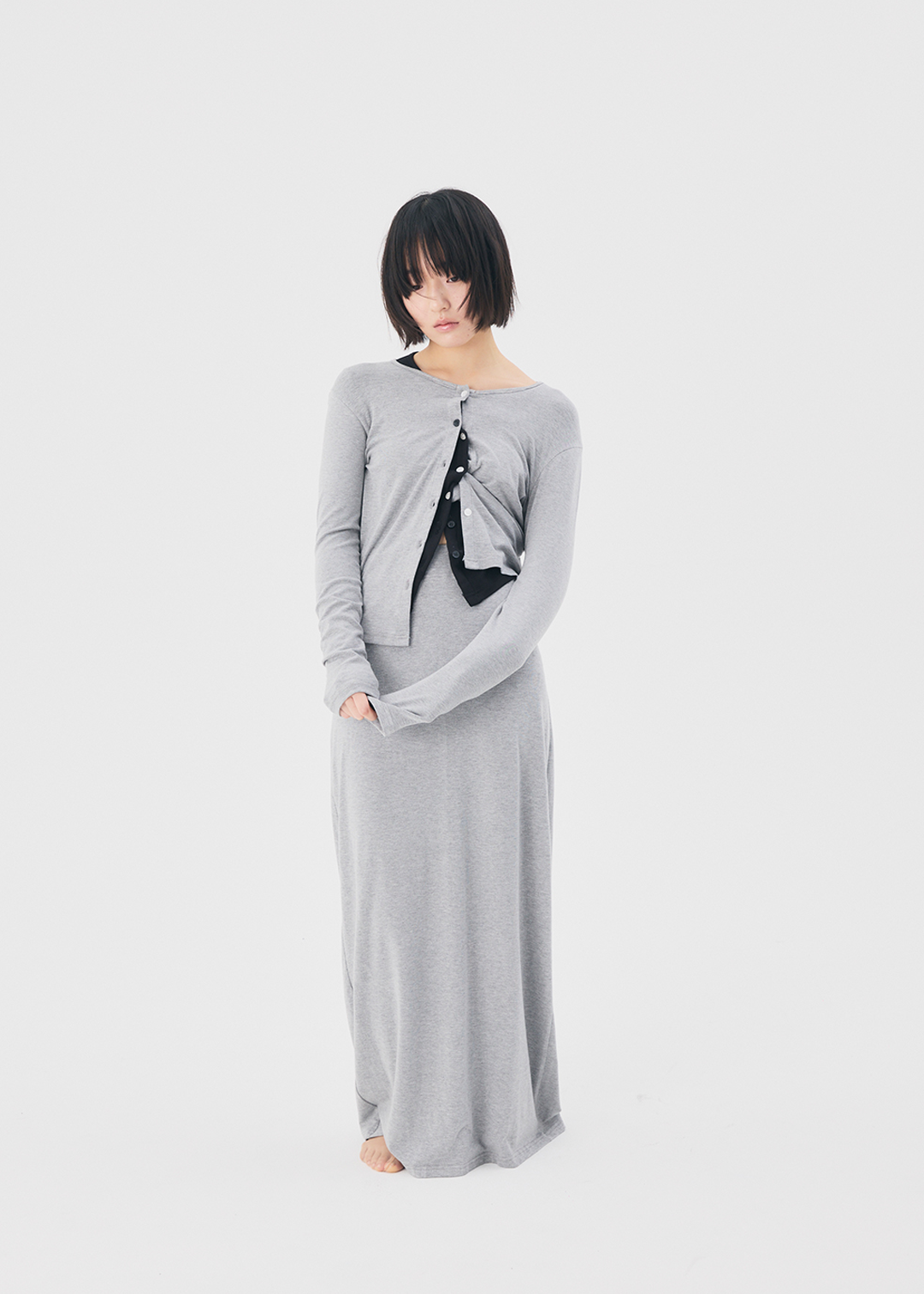 【NEW】Set Up Skirt (Gray)