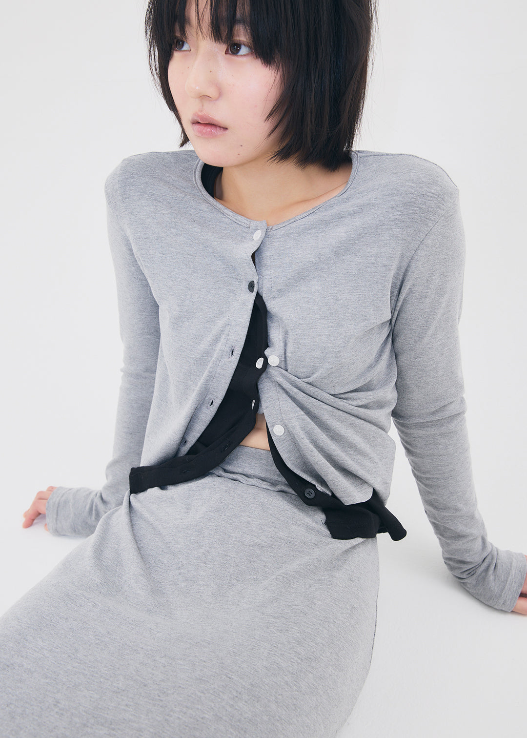 【NEW】Set Up Cardi (Gray)