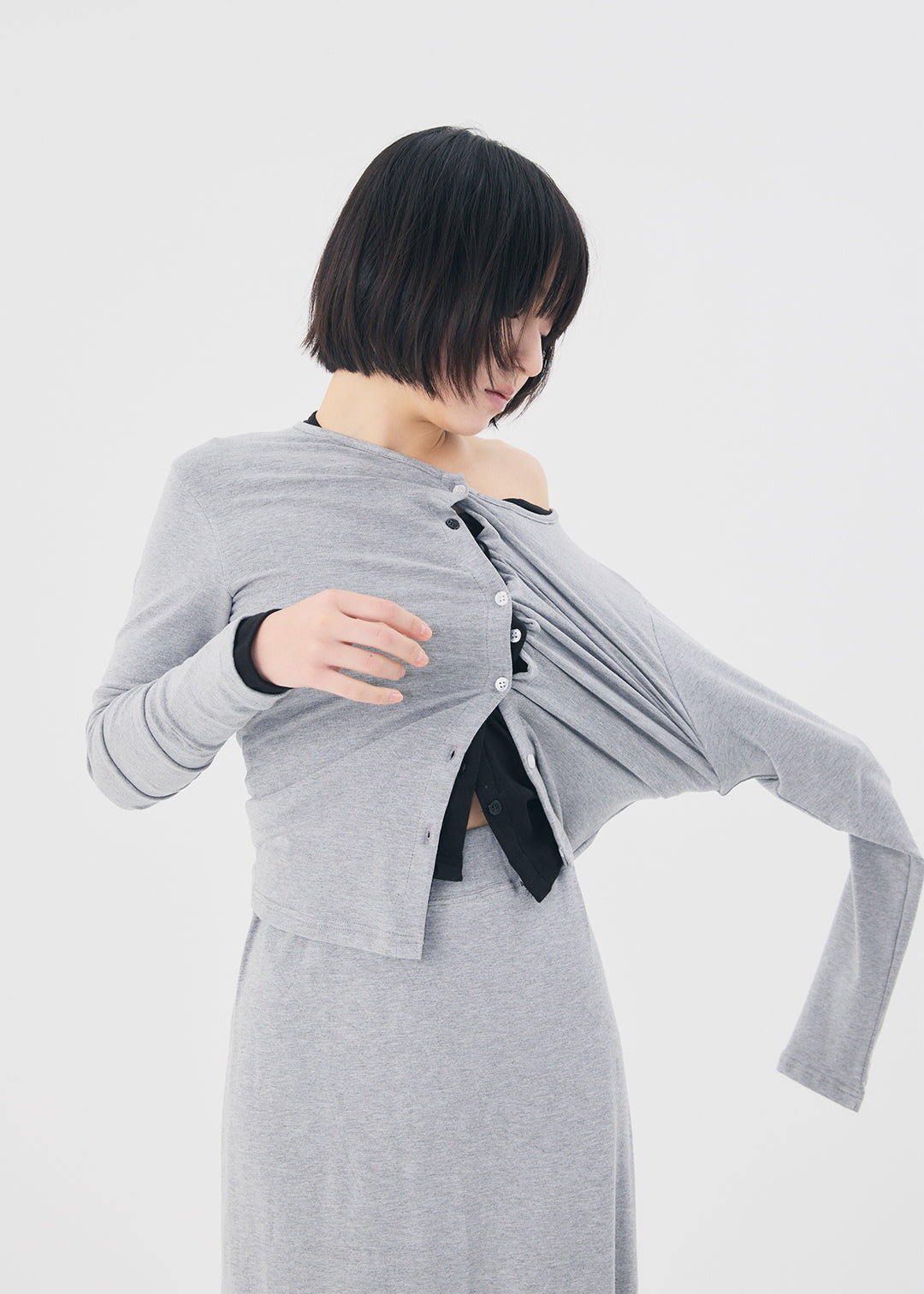 【NEW】Set Up Cardi (Gray)