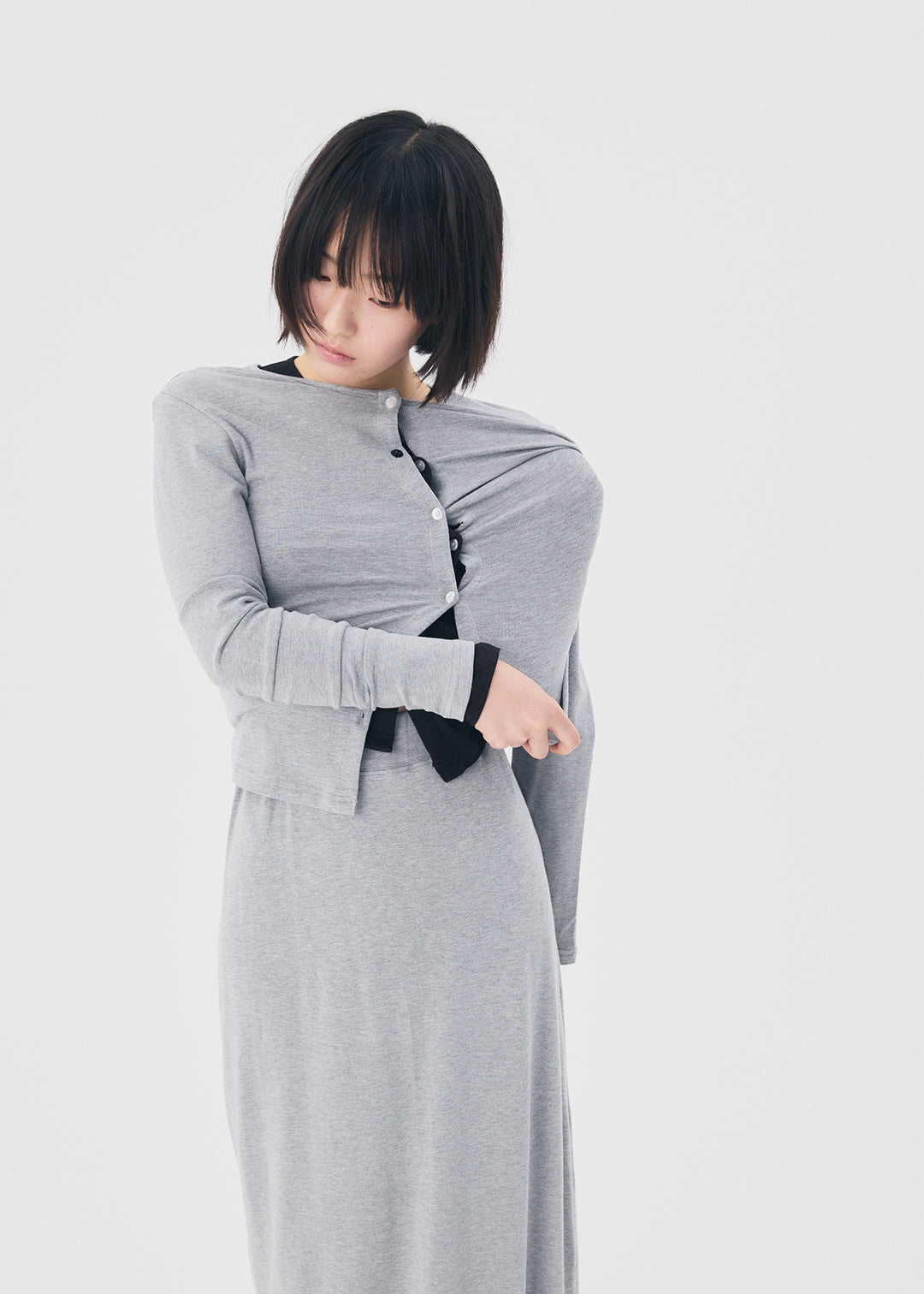 【NEW】Set Up Cardi (Gray)