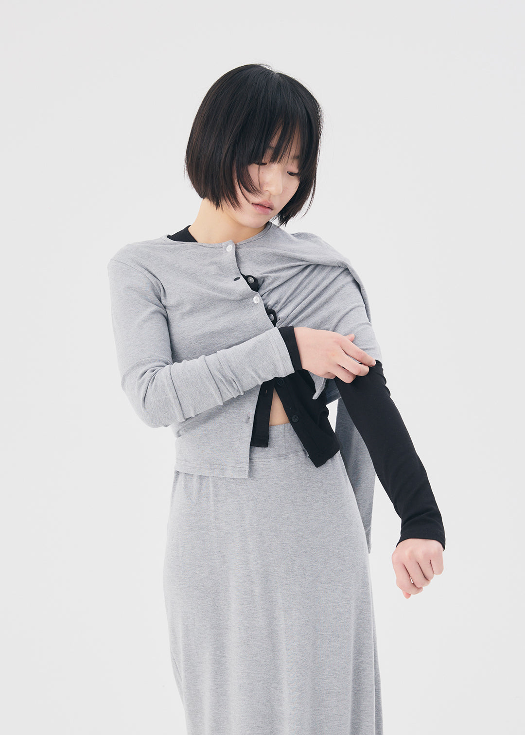 【NEW】Set Up Cardi (Gray)