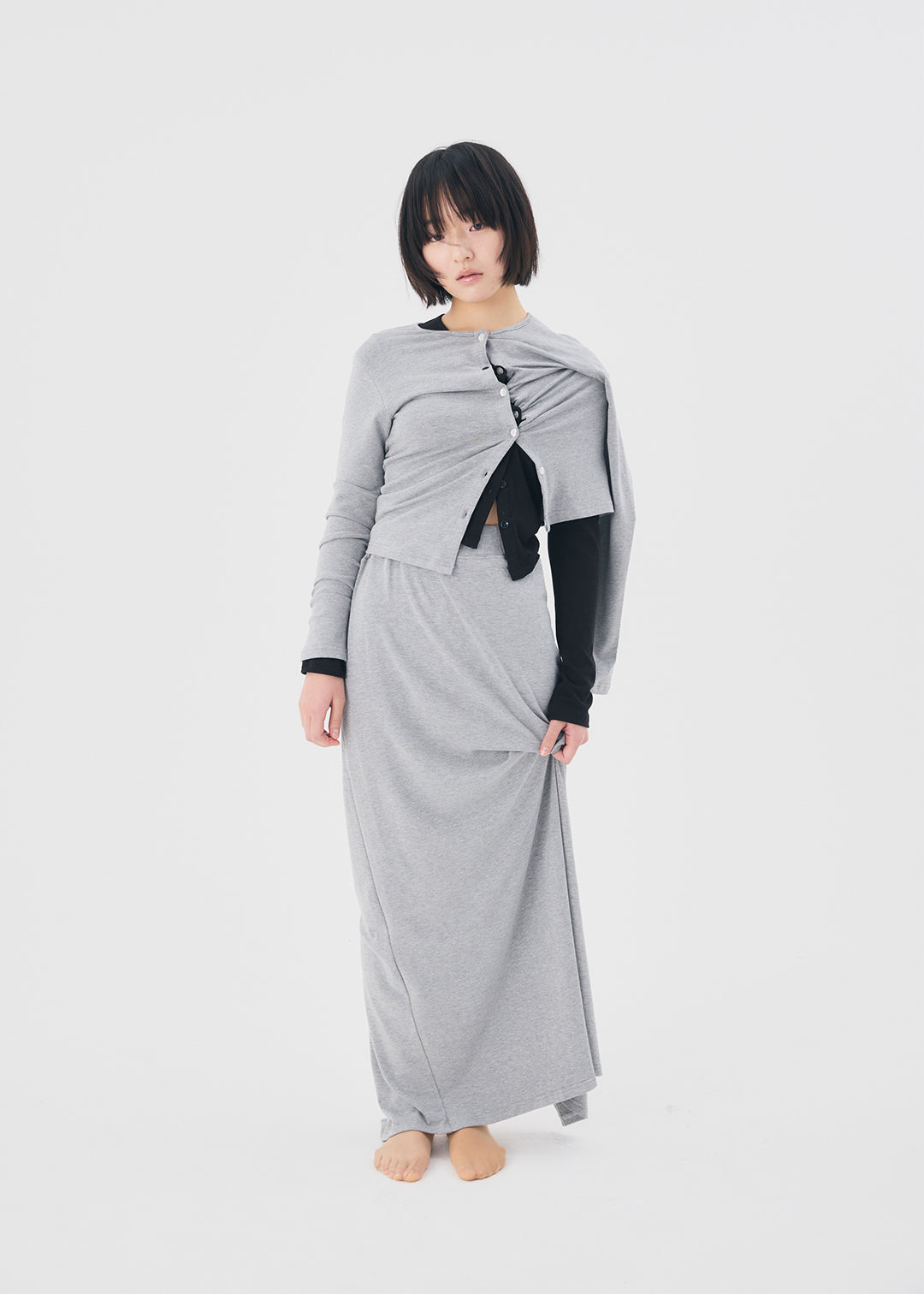 【NEW】Set Up Skirt (Gray)