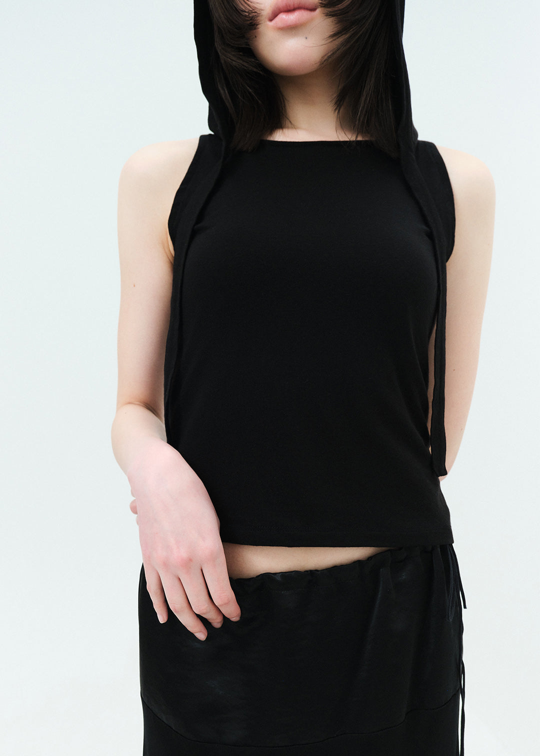 Hoodie Set Top (Black)