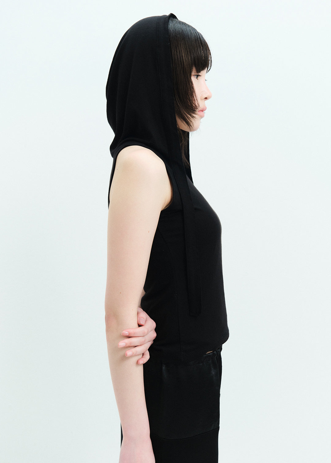 Hoodie Set Top (Black)