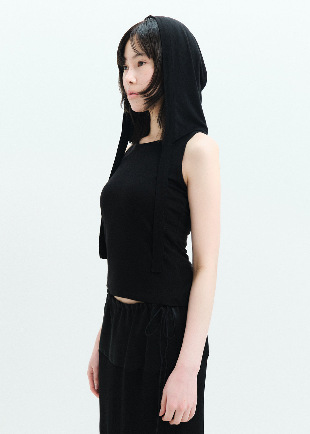 Hoodie Set Top (Black)