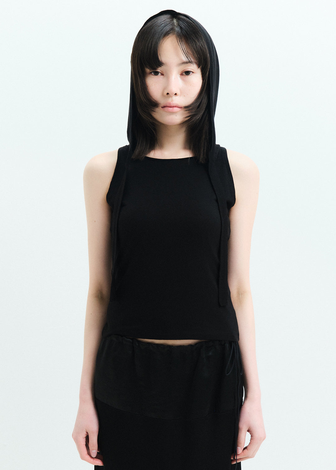 Hoodie Set Top (Black)
