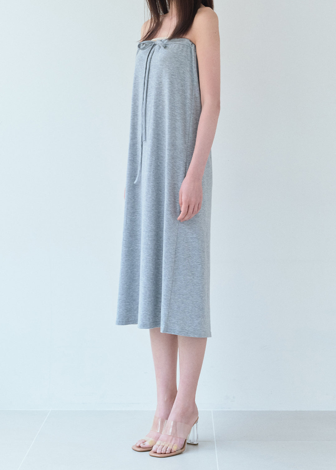 【6/20(Sat) 12:00】Waist Ribbon Long Skirt (Gray)