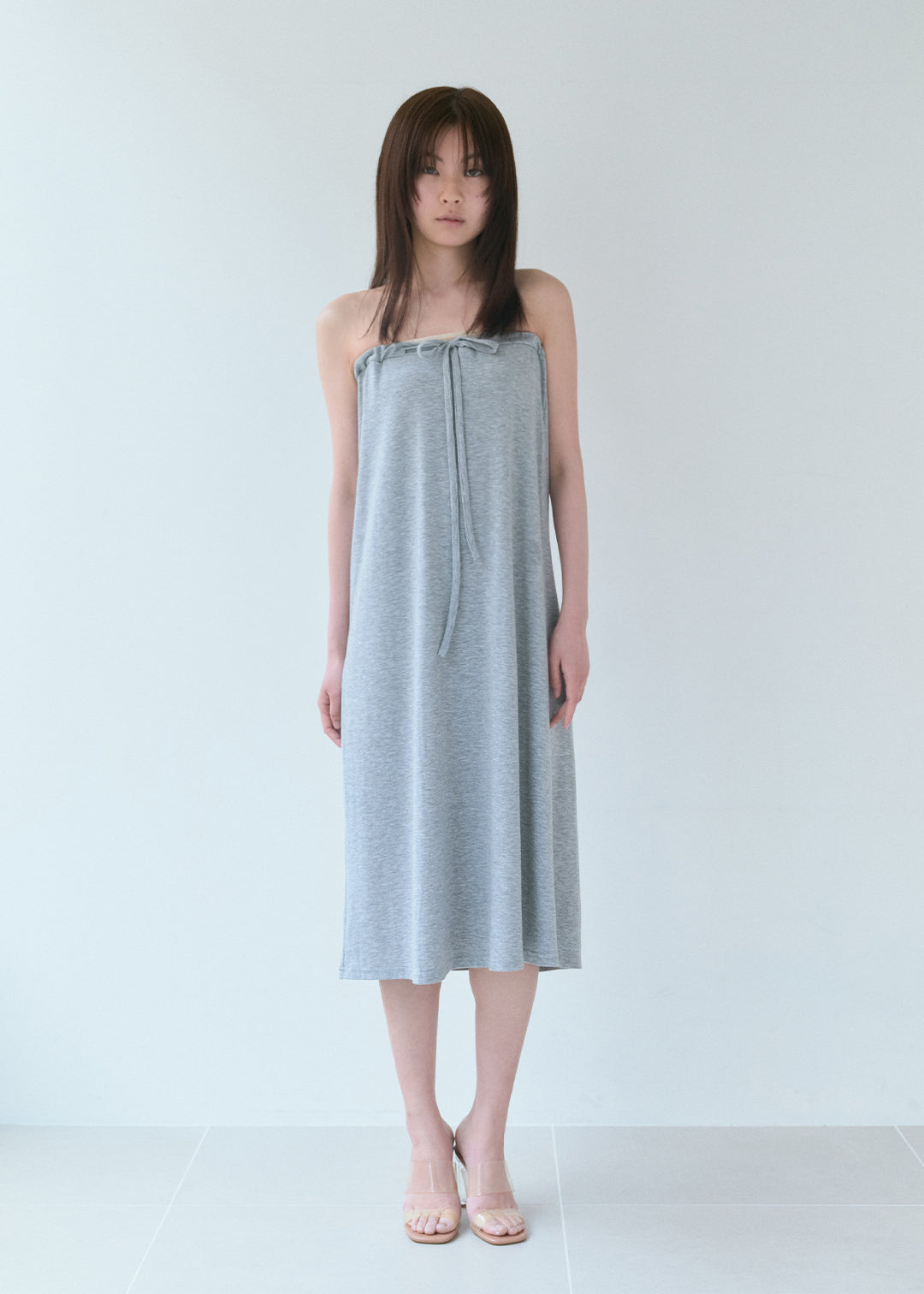 【6/20(Sat) 12:00】Waist Ribbon Long Skirt (Gray)