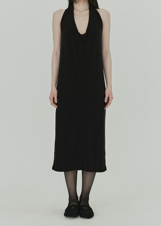 【NEW】Halter Neck Dress (Black)