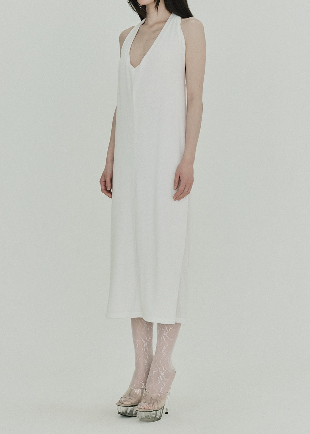 【NEW】Halter Neck Dress (White)