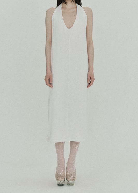【NEW】Halter Neck Dress (White)