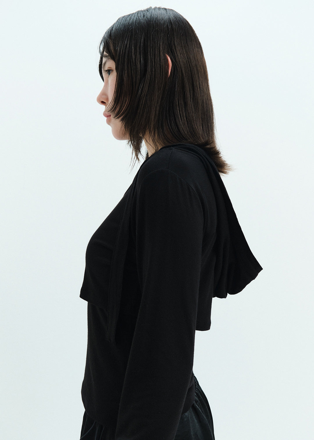Hoodie Set Top (Black)