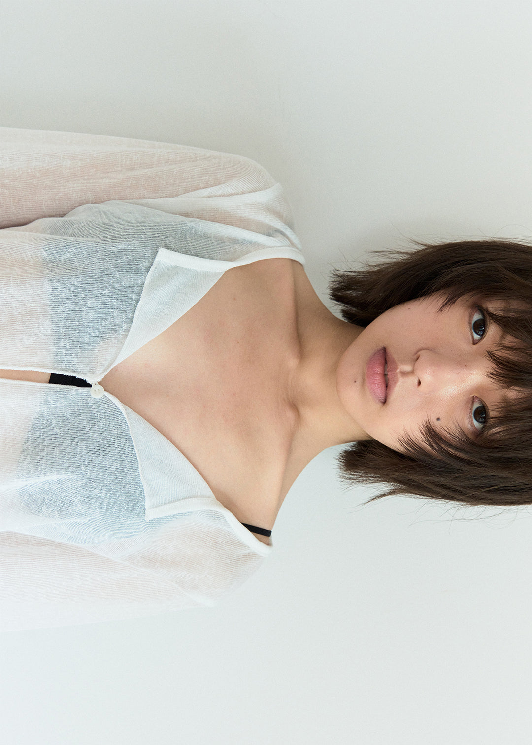 Sheer Button Cardi (Ivory)