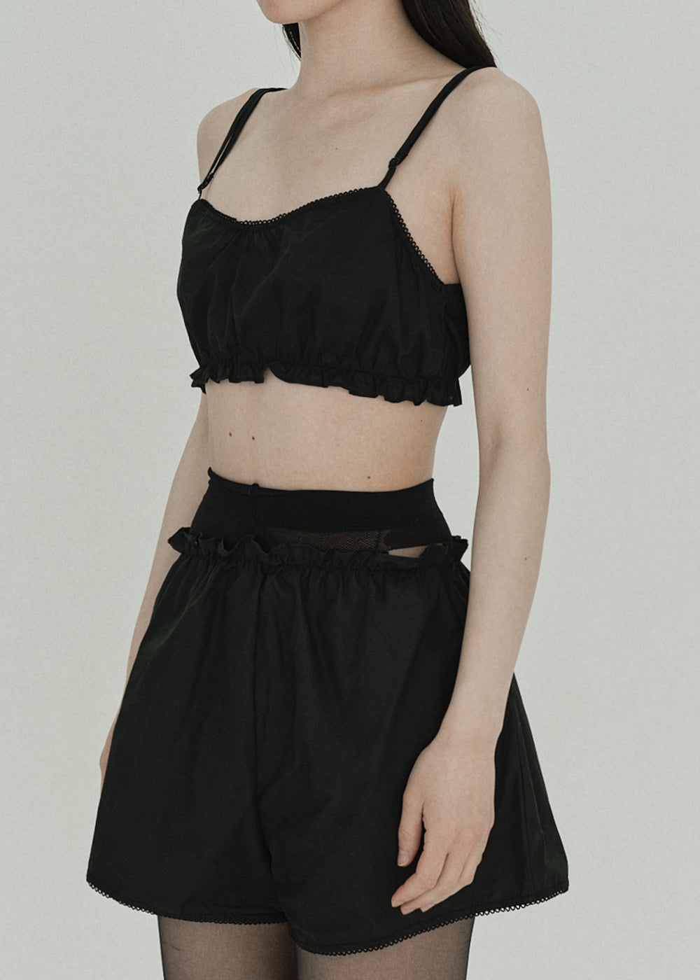 Race Cotton Bustier (Black)