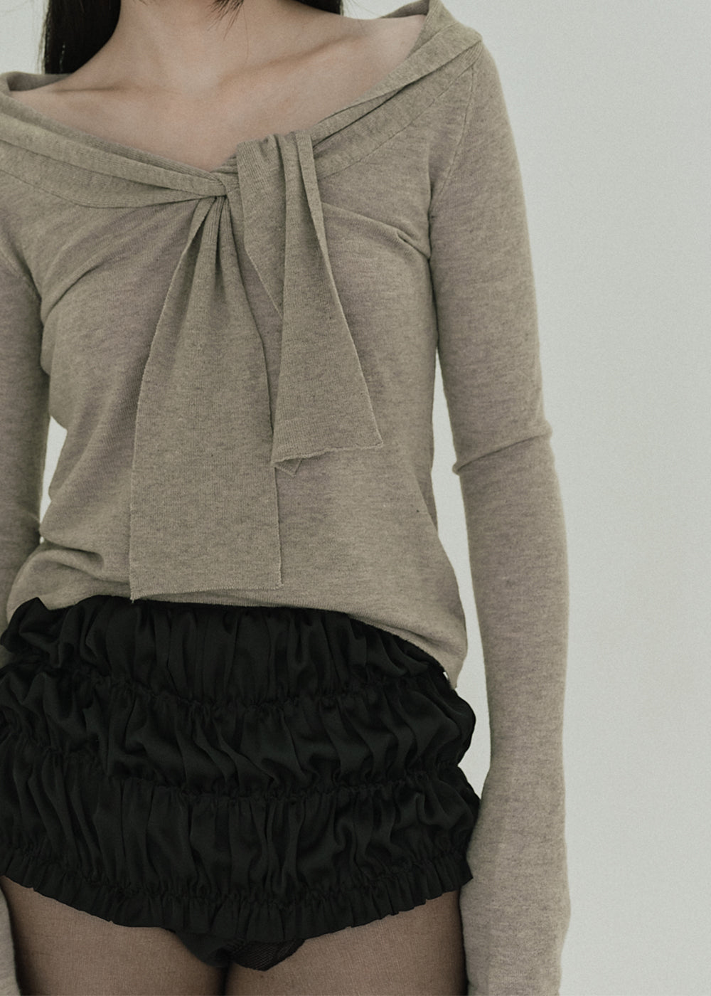 【RESTOCK】Ribbon Knit Top (Oatmeal)