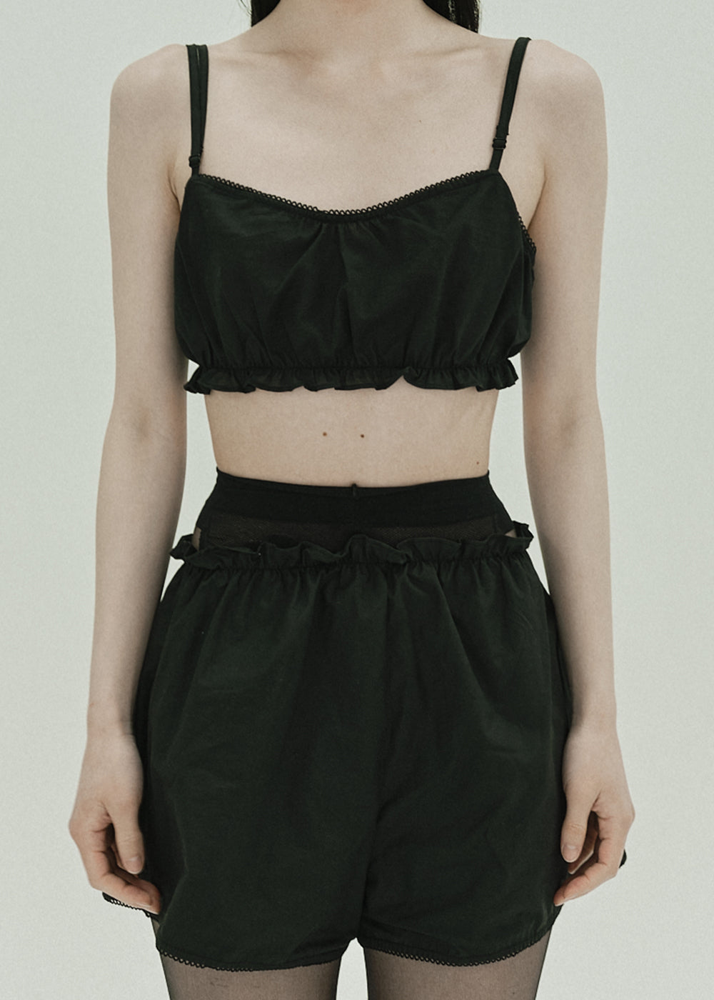 Race Cotton Bustier (Black)