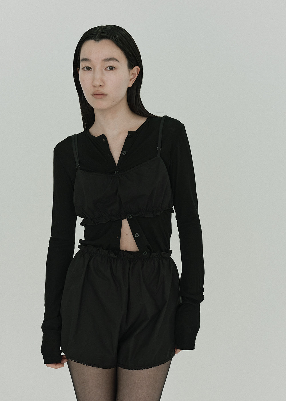 Race Cotton Bustier (Black)