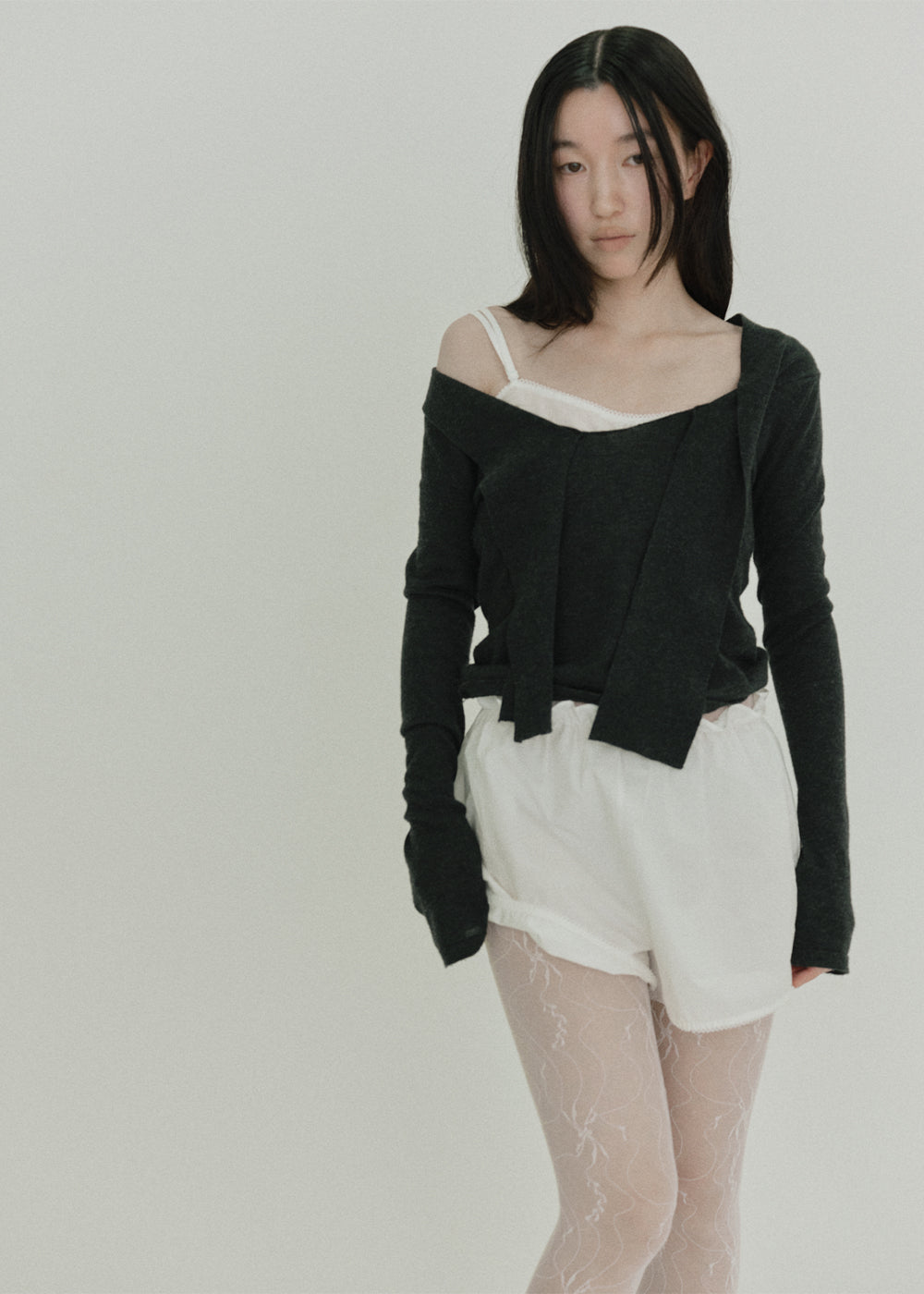 Race Cotton Shorts (White)