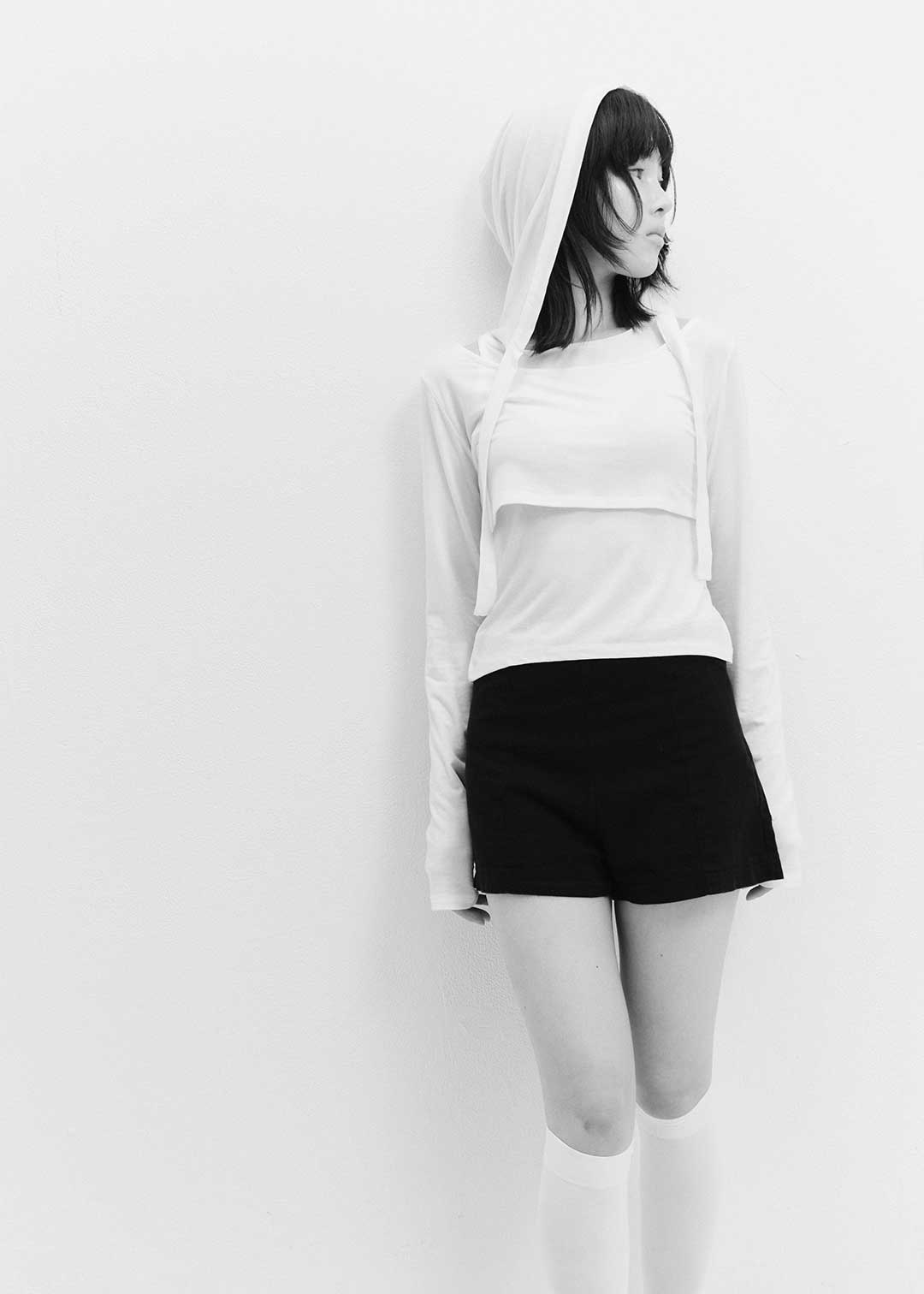Hoodie Set Top (Black)