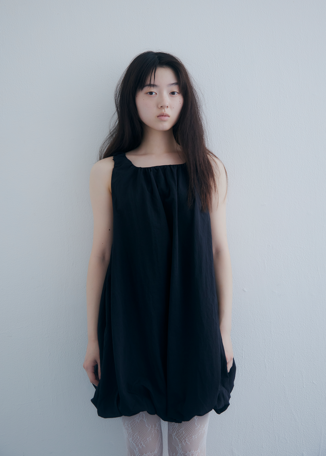 Airy Puff Dress (Black)
