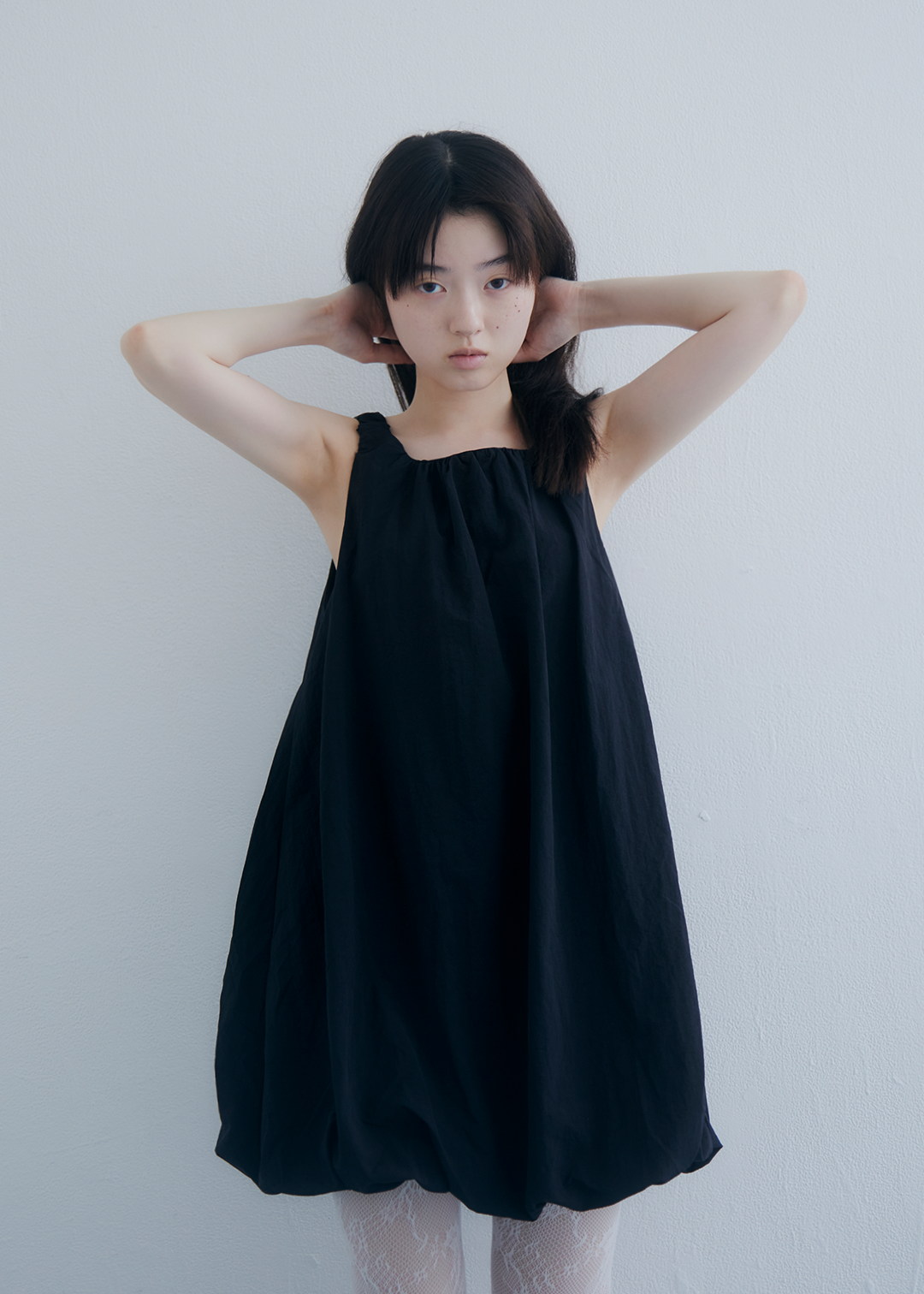 Airy Puff Dress (Black)